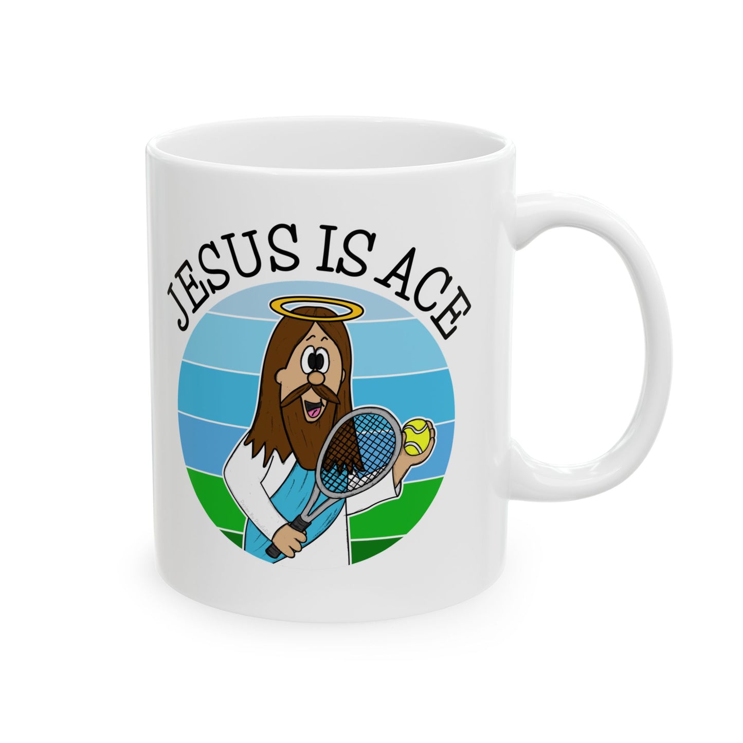 Christian Tennis Player Mug - Jesus Is Ace - Gift For Sports Coach - Funny Church Mug (USA)