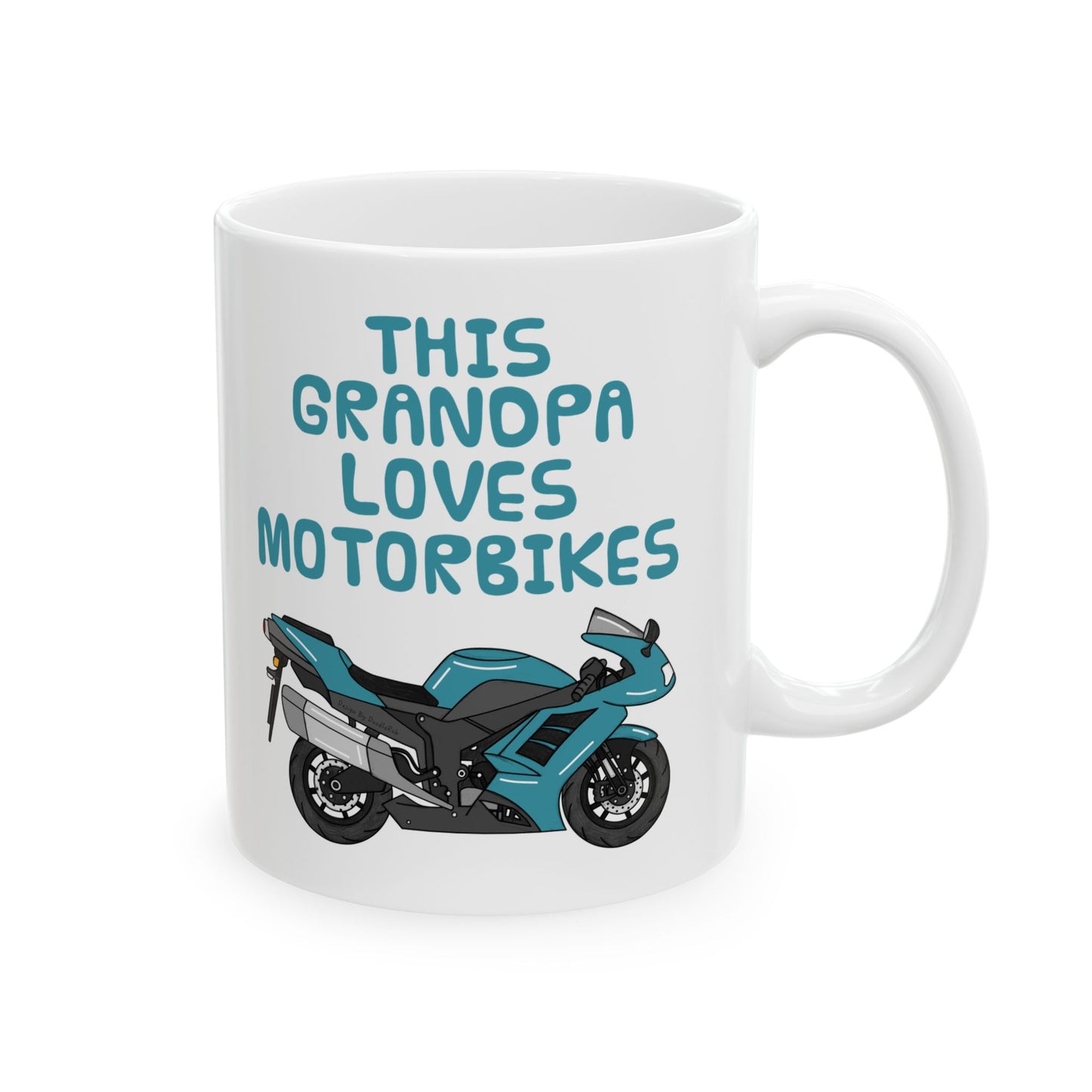 Grandpa Biker Mug - This Grandpa Loves Motorbikes - Motorcycle Enthusiast Gift For Grandpa (USA)