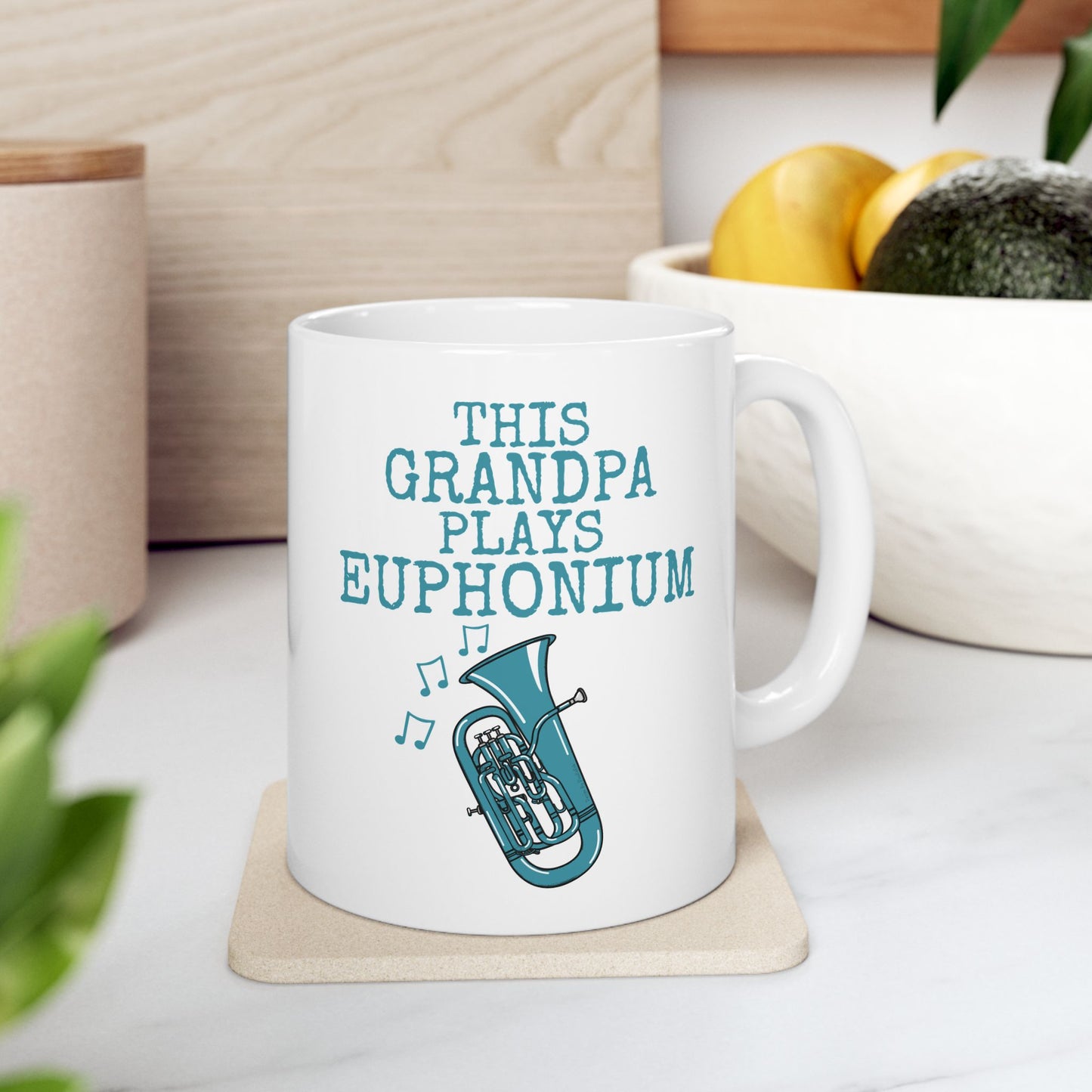 Grandpa Euphonium Mug - This Grandpa Plays Euphonium - Father's Day Brass Musician Gift (USA)