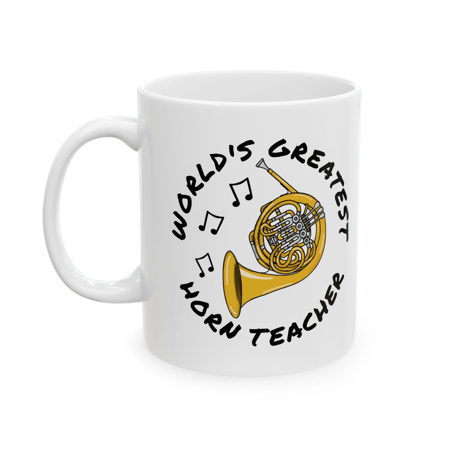 French Horn Teacher Mug - World's Greatest Horn Teacher - Brass Teacher Gift (USA)