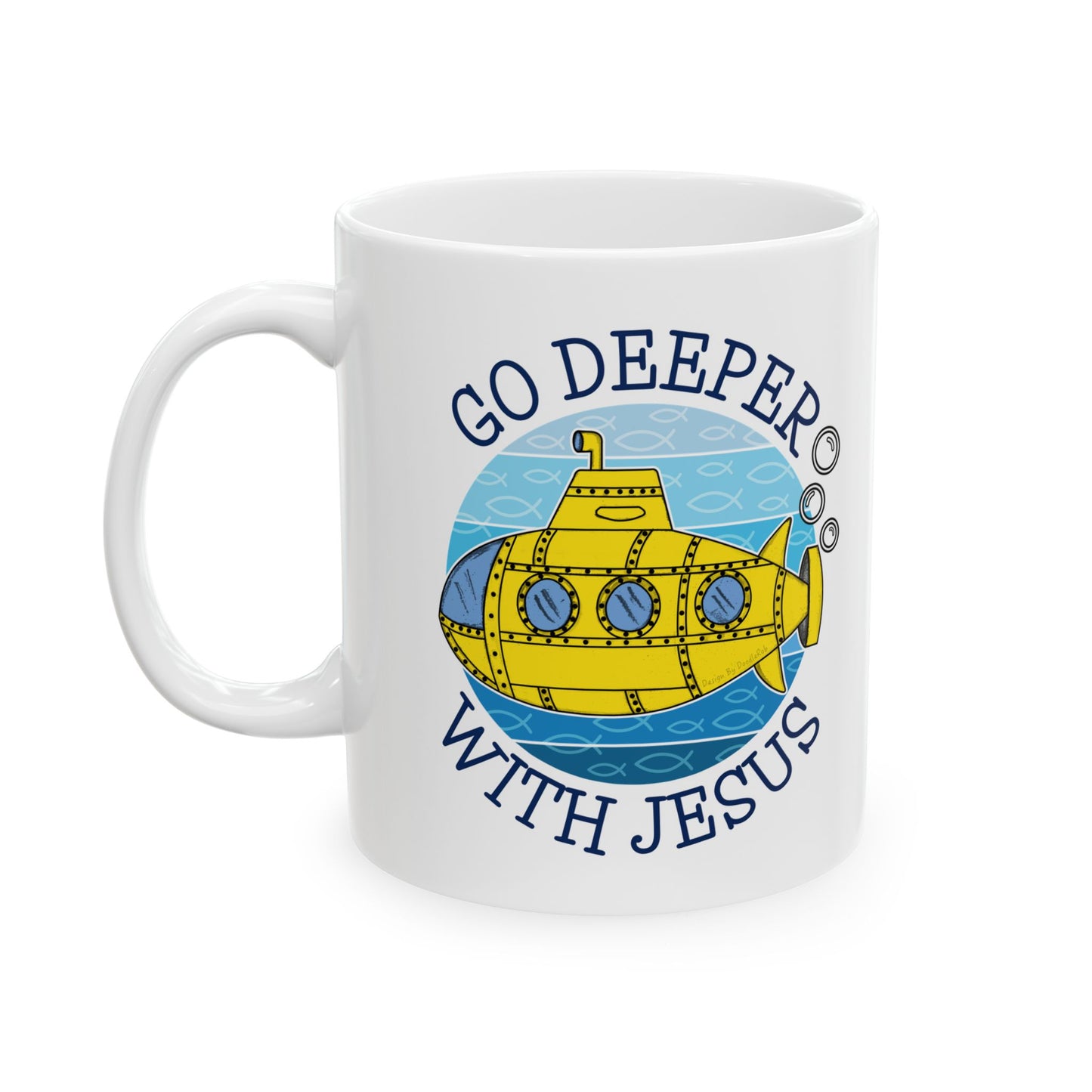 Christian Submarine Mug - Go Deeper With Jesus - Church Pastor Mug - Sunday School Teacher Gift - Christian Gift For Kids (USA)