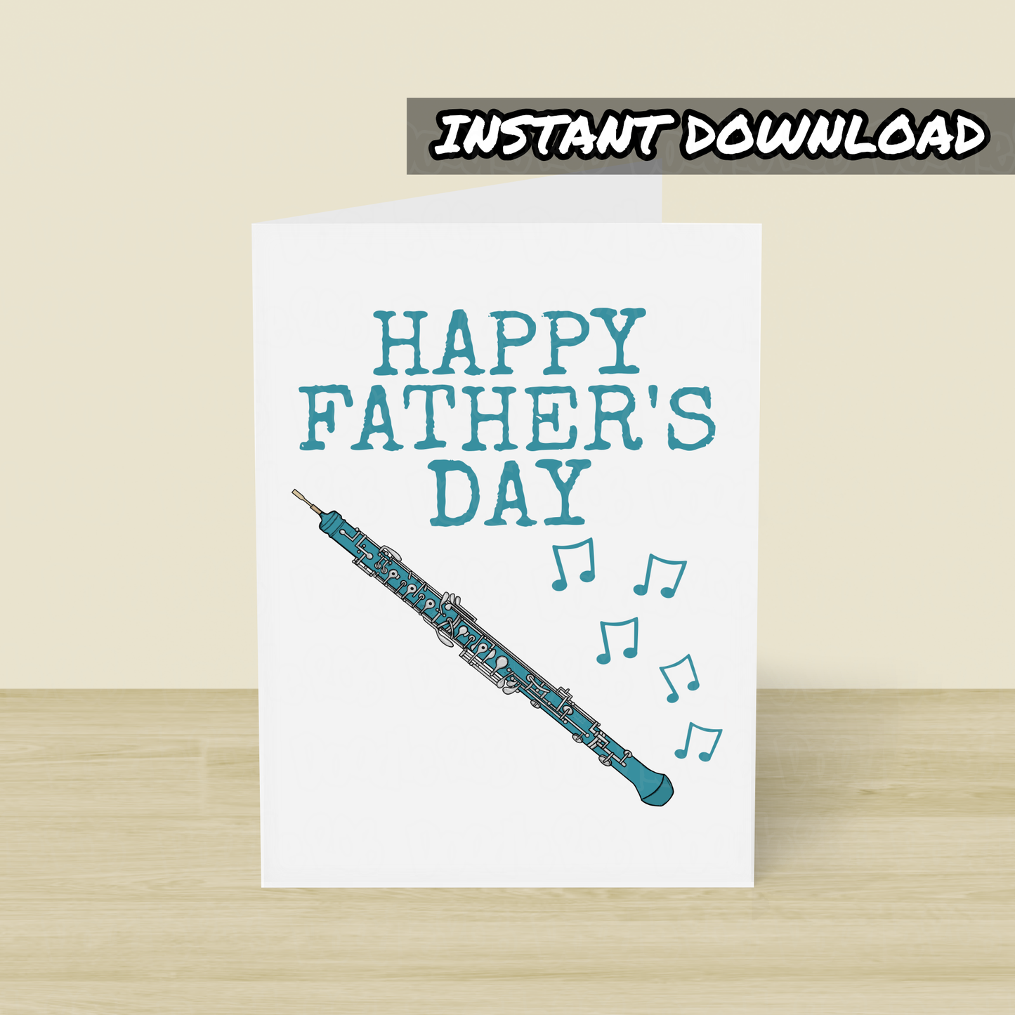 Oboe Father's Day Card - Oboist Printable Card - Digital Download To Print Yourself