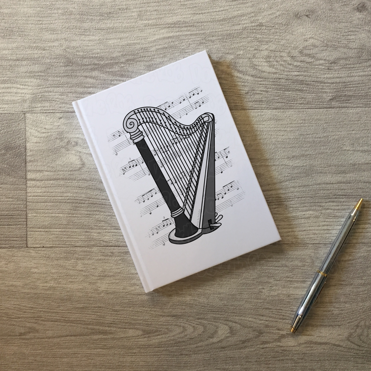 Harp Lined Journal - Harpist Notebook - String Musician Gift (USA)