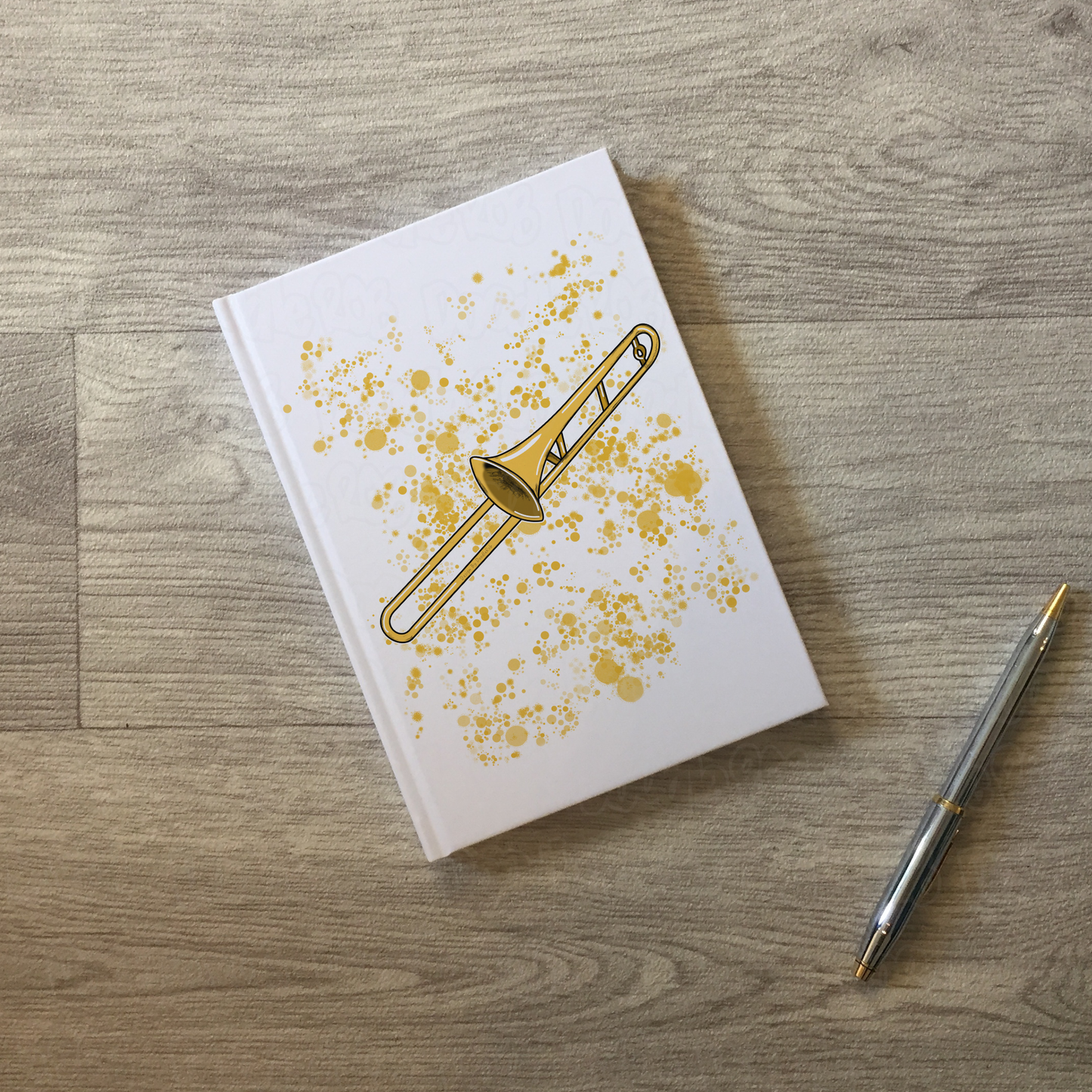 Trombone Lined Journal (Paint Splatter) - Trombonist Notebook - Brass Musician Gift (USA)
