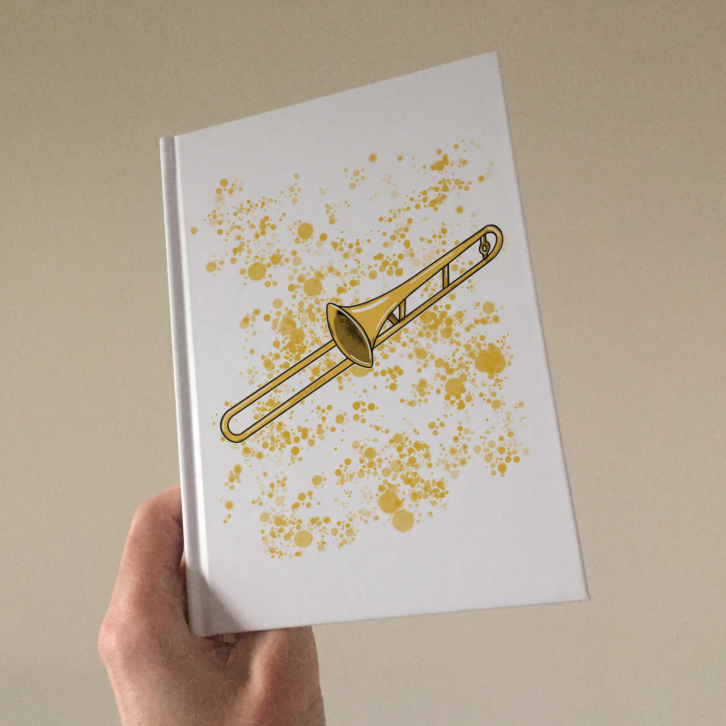 Trombone Lined Journal (Paint Splatter) - Trombonist Notebook - Brass Musician Gift (USA)