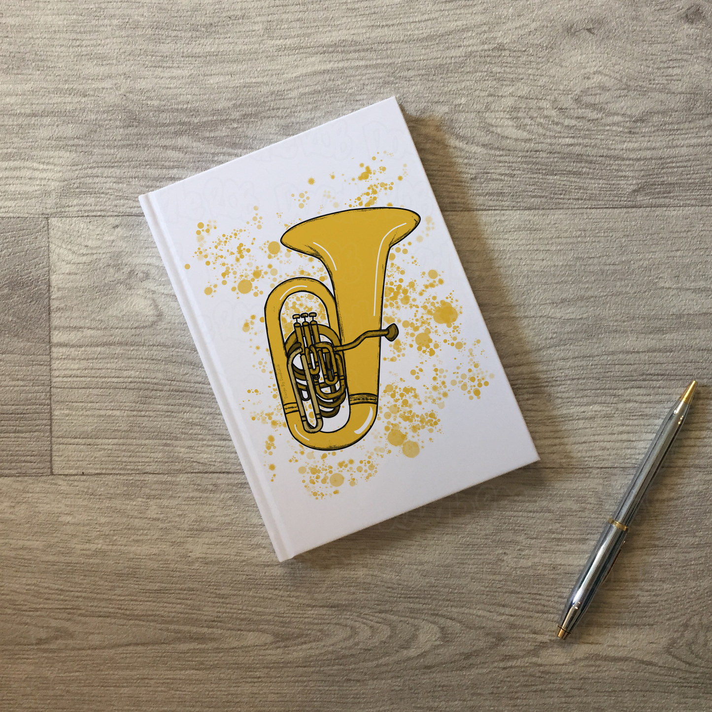 Tuba Lined Journal (Paint Splatter) - Tubaist Notebook - Brass Musician Gift (USA)