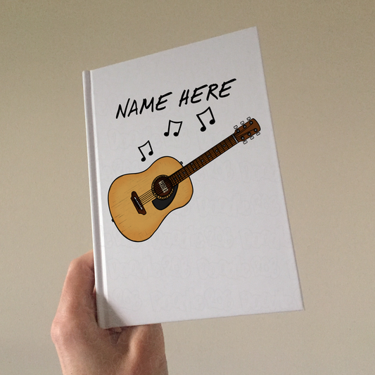 Guitarist Personalised Journal - Acoustic Guitar Notebook - Custom Gift For Songwriter