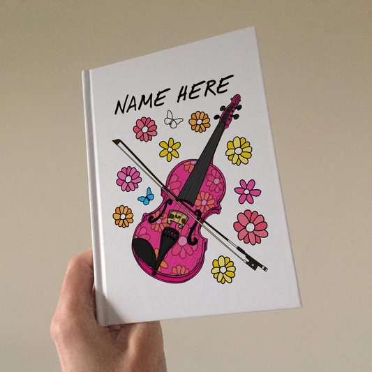 Violin Personalised Journal (Floral) - Custom Gift For Violinist - String Musician Gift For Her