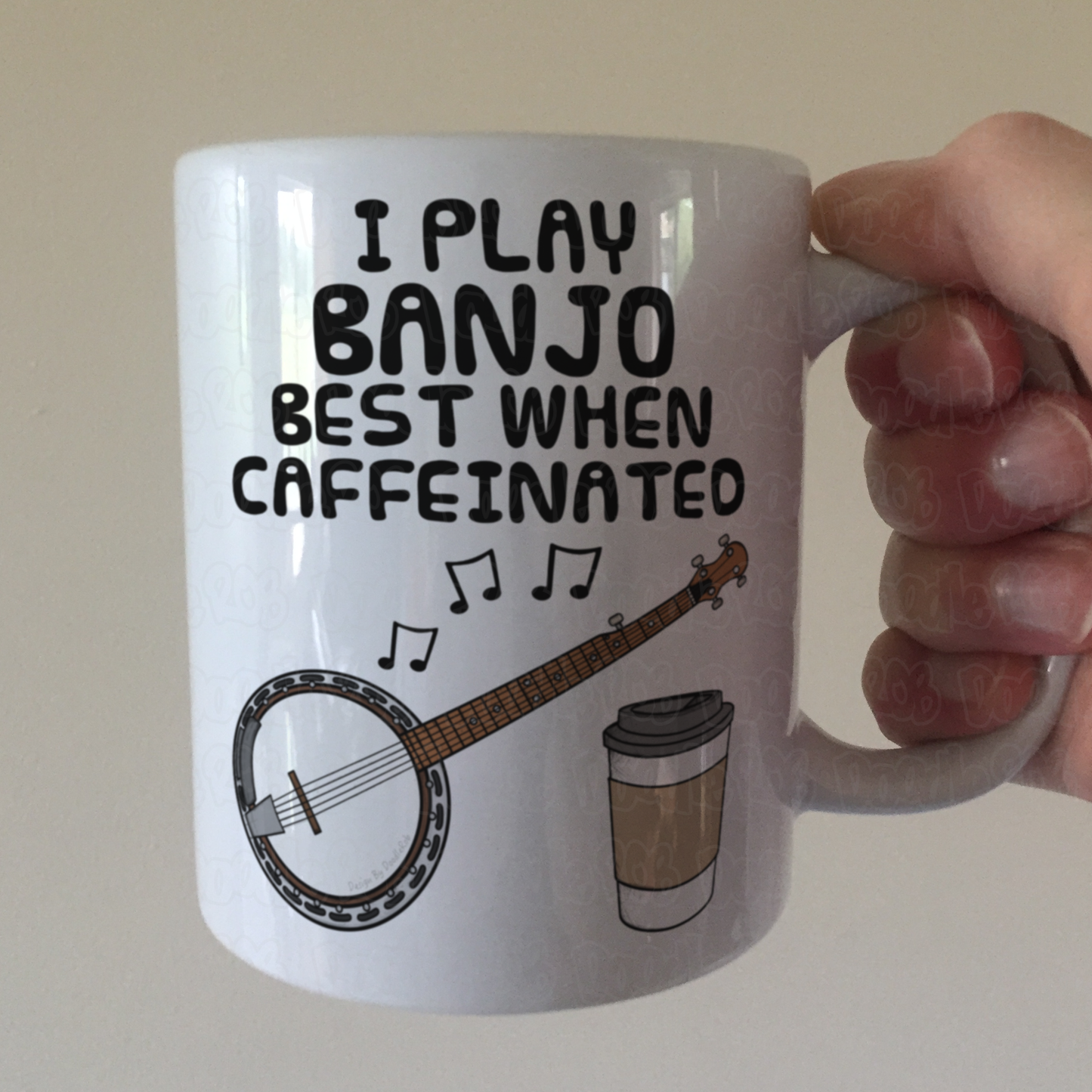 Banjo Coffee Mug - I Play Banjo Best When Caffeinated - Banjoist Folk Musician Gift