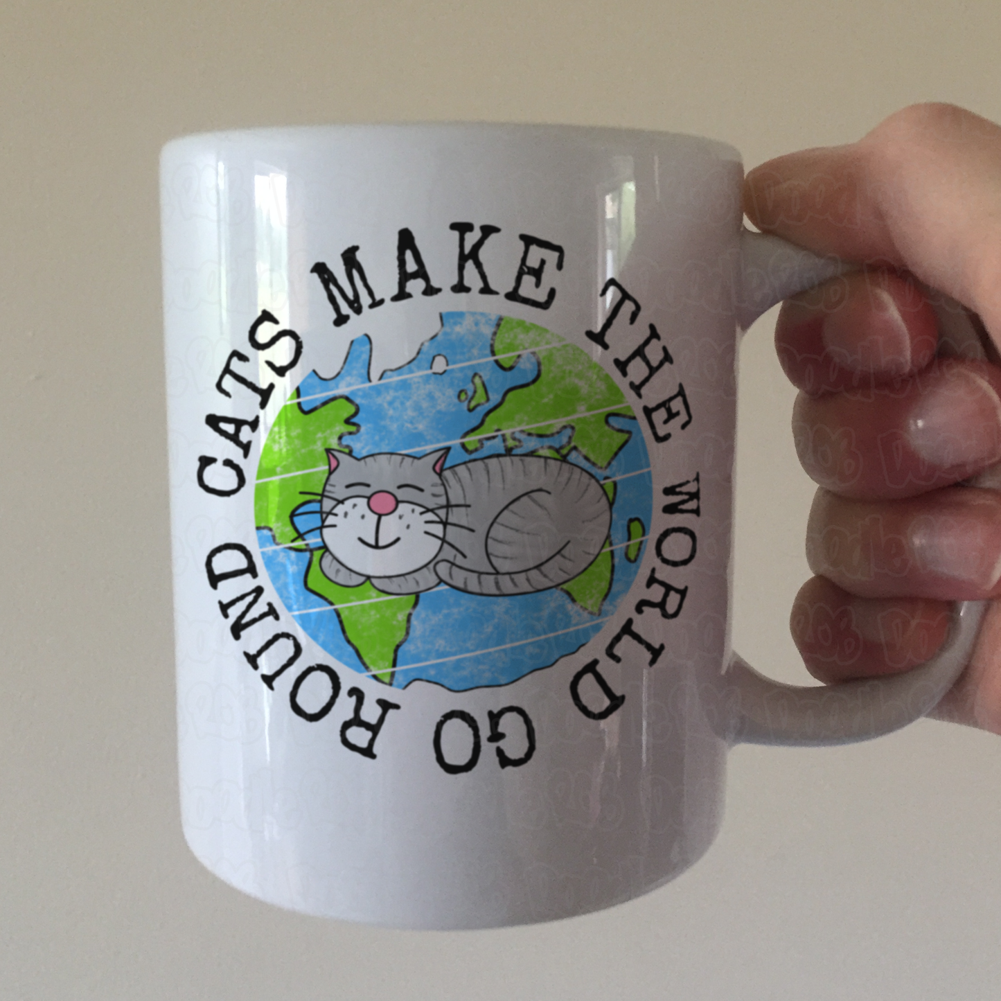 Funny Cat Mug - Cats Make The World Go Round - Gift For Cat Lover - Earth Day Mug