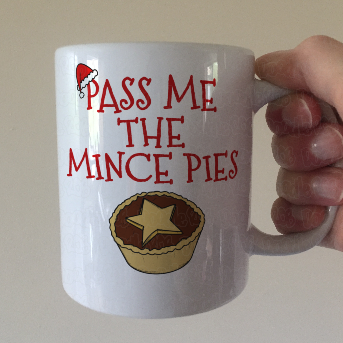 Mince Pie Christmas Mug - Pass Me The Mince Pies - Funny Xmas Gift