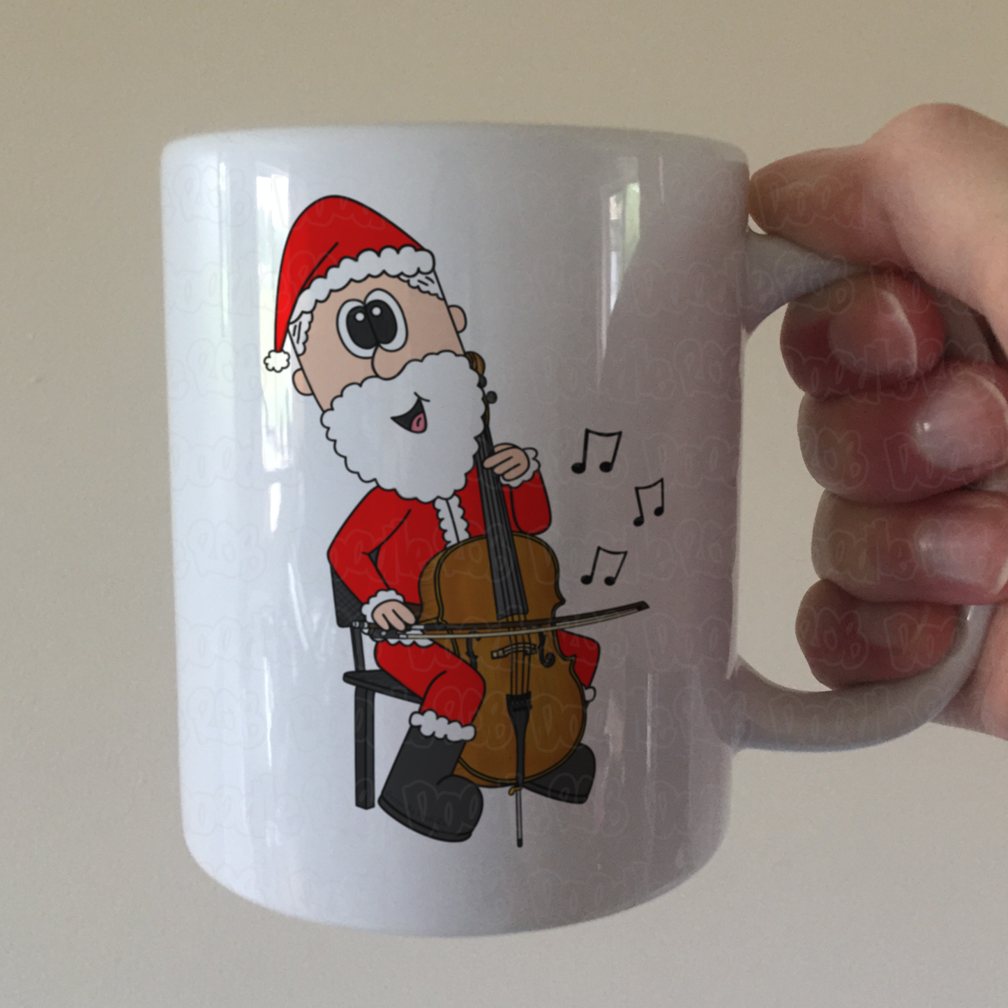 Cello Christmas Mug - Santa Playing Cello - Gift For Cellist - String Musician Gift