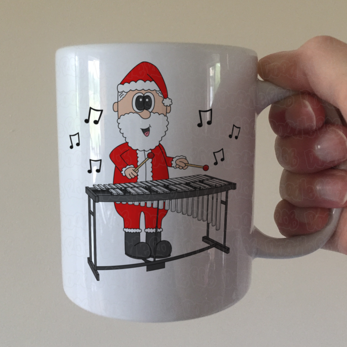 Vibraphone Christmas Mug - Santa Playing Vibraphone - Vibraphonist Gift - Percussionist Xmas Gift