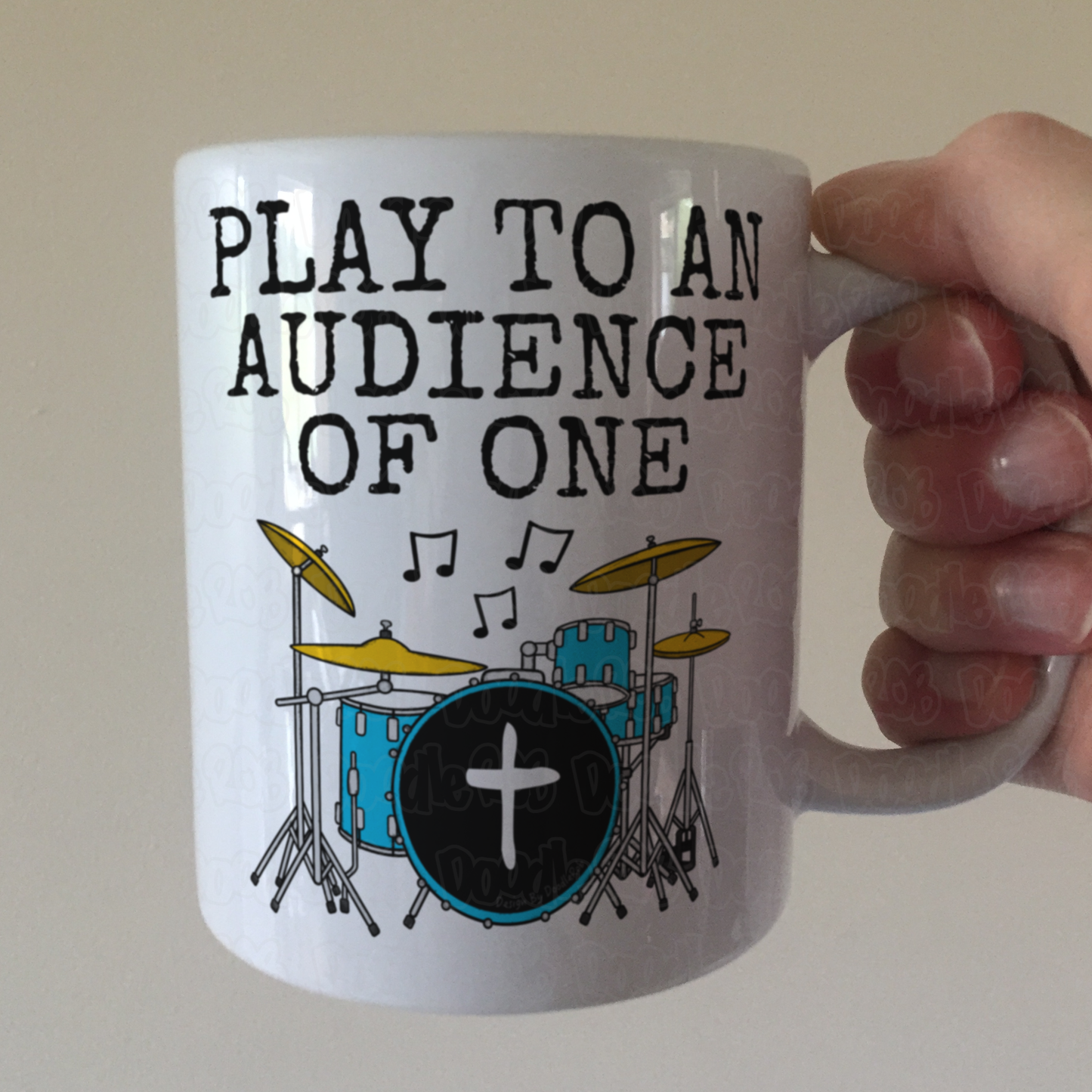 Church Drummer Mug - I Play To An Audience Of One - Christian Musician Gift