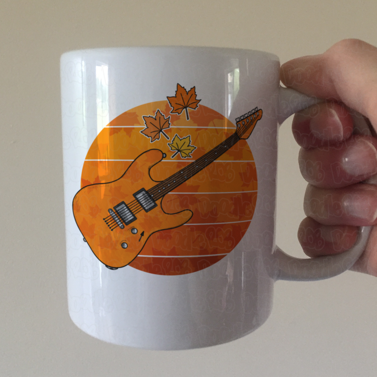 Autumn Electric Guitar Mug - Gift For Guitarist - Guitar Teacher Back To School Gift
