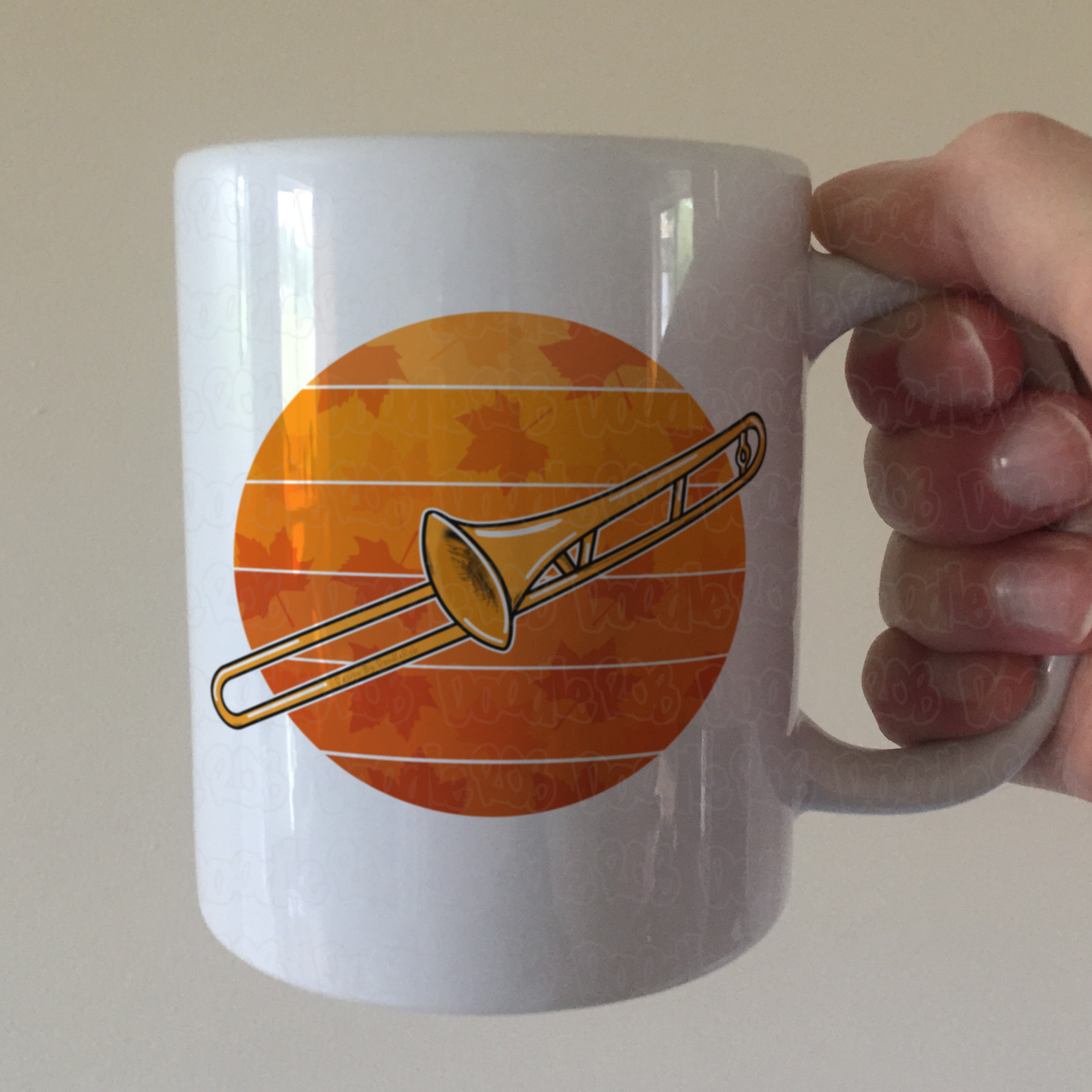 Autumn Trombone Mug - Gift For Trombonist - Brass Musician Gift