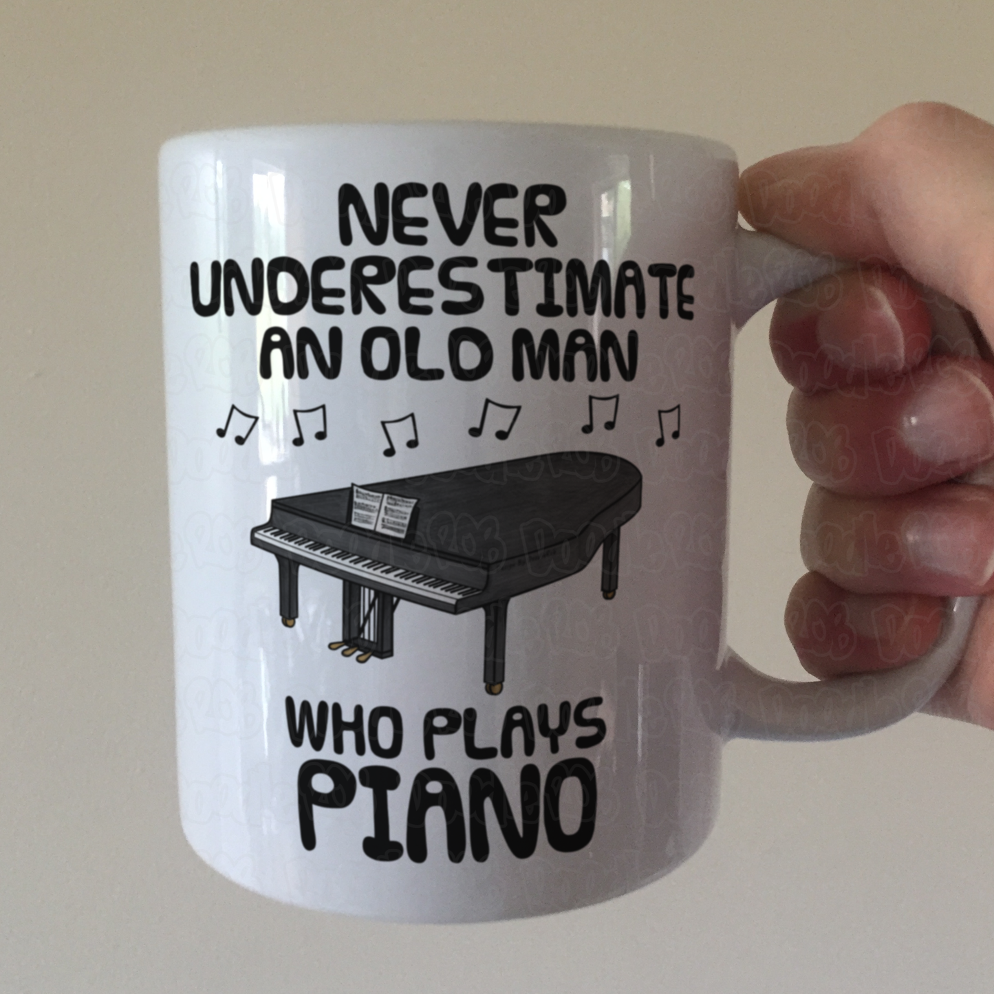 Funny Piano Mug - Never Underestimate An Old Man Who Plays Piano - Pianist Musician Gift For Him