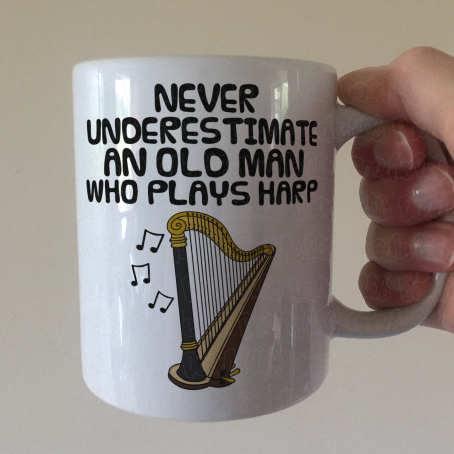 Funny Harp Mug - Never Underestimate An Old Man Who Plays Harp - Harpist Musician Gift For Him