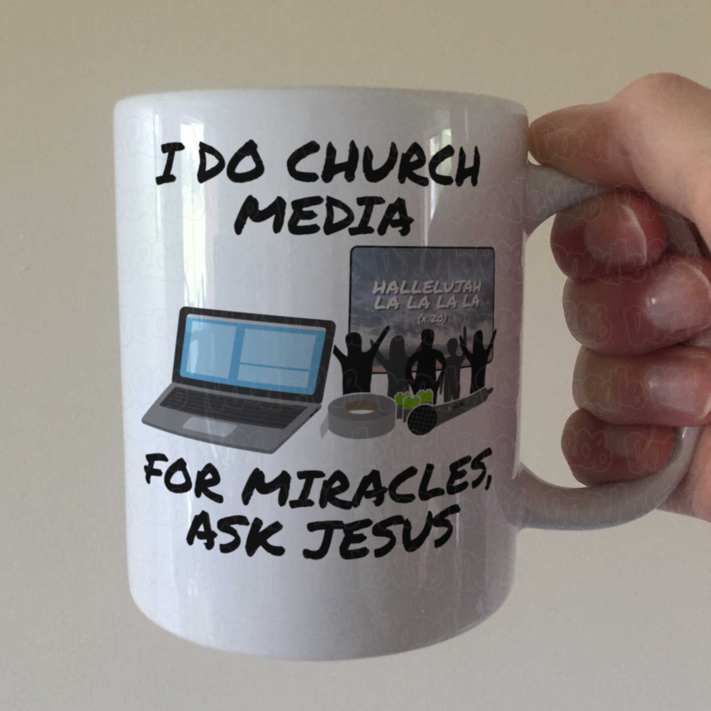 Church Media Mug - I Do Church Media, For Miracles Ask Jesus