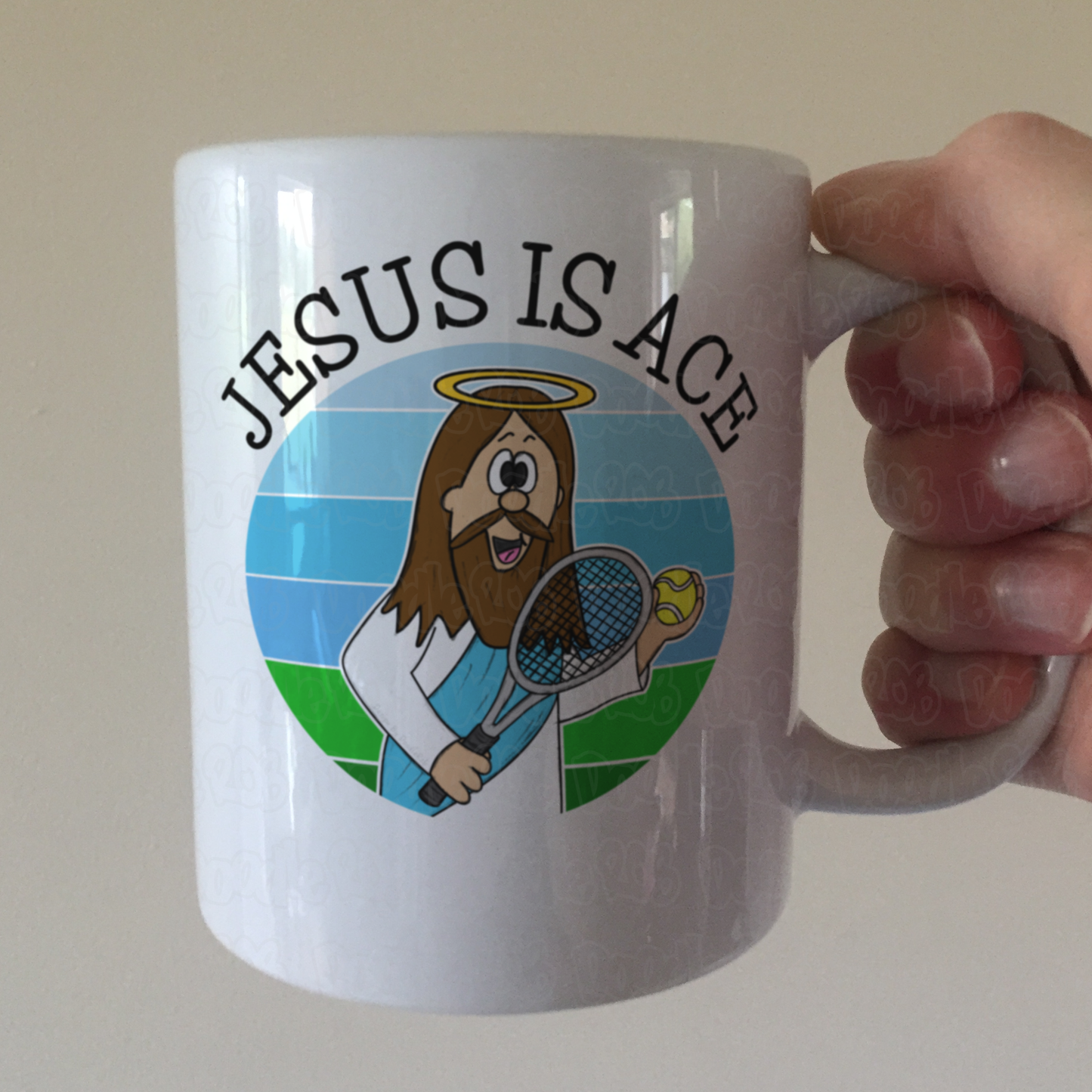 Christian Tennis Mug - Jesus Is Ace - Tennis Player Mug - Funny Church Gift