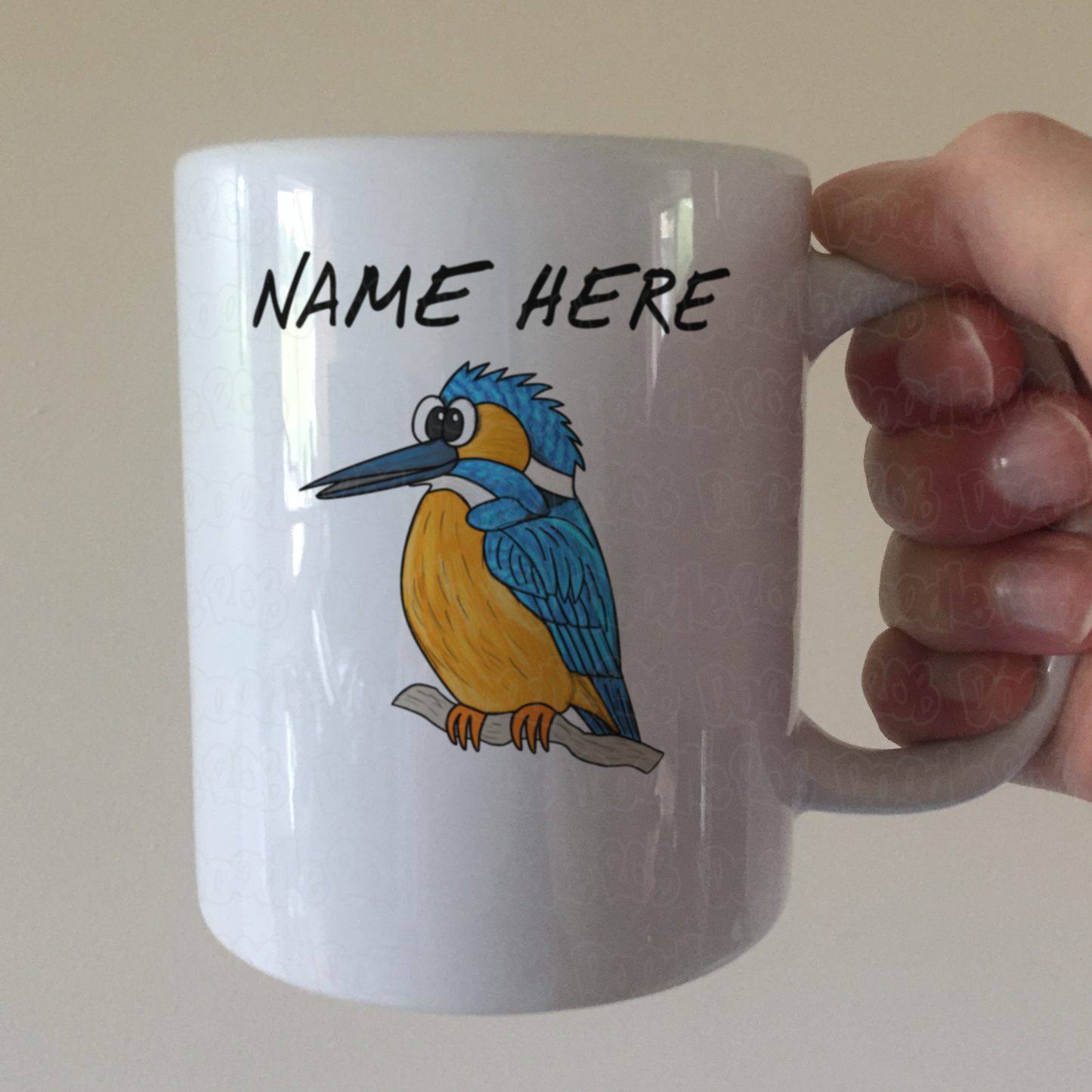 Kingfisher Bird Personalised Mug - Custom Wildlife Mug - Gift For Bird Watcher