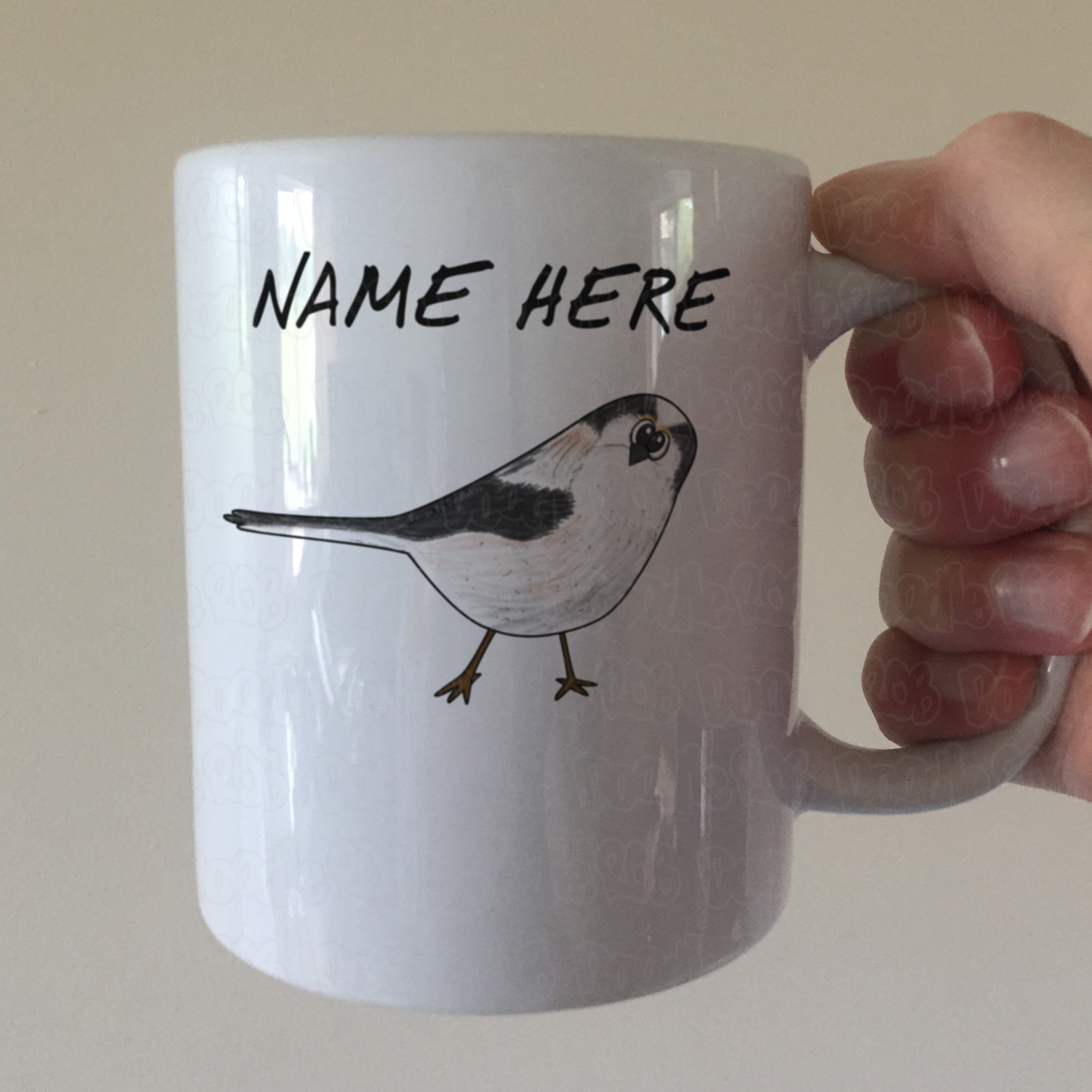 Long-Tailed Tit Bird Personalised Mug - Custom Wildlife Mug - Gift For Bird Watcher