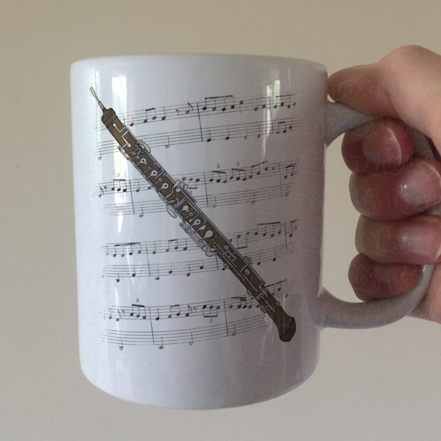 Oboe Music Notation Mug (Colour) - Gift For Oboist - Woodwind Musician Gift