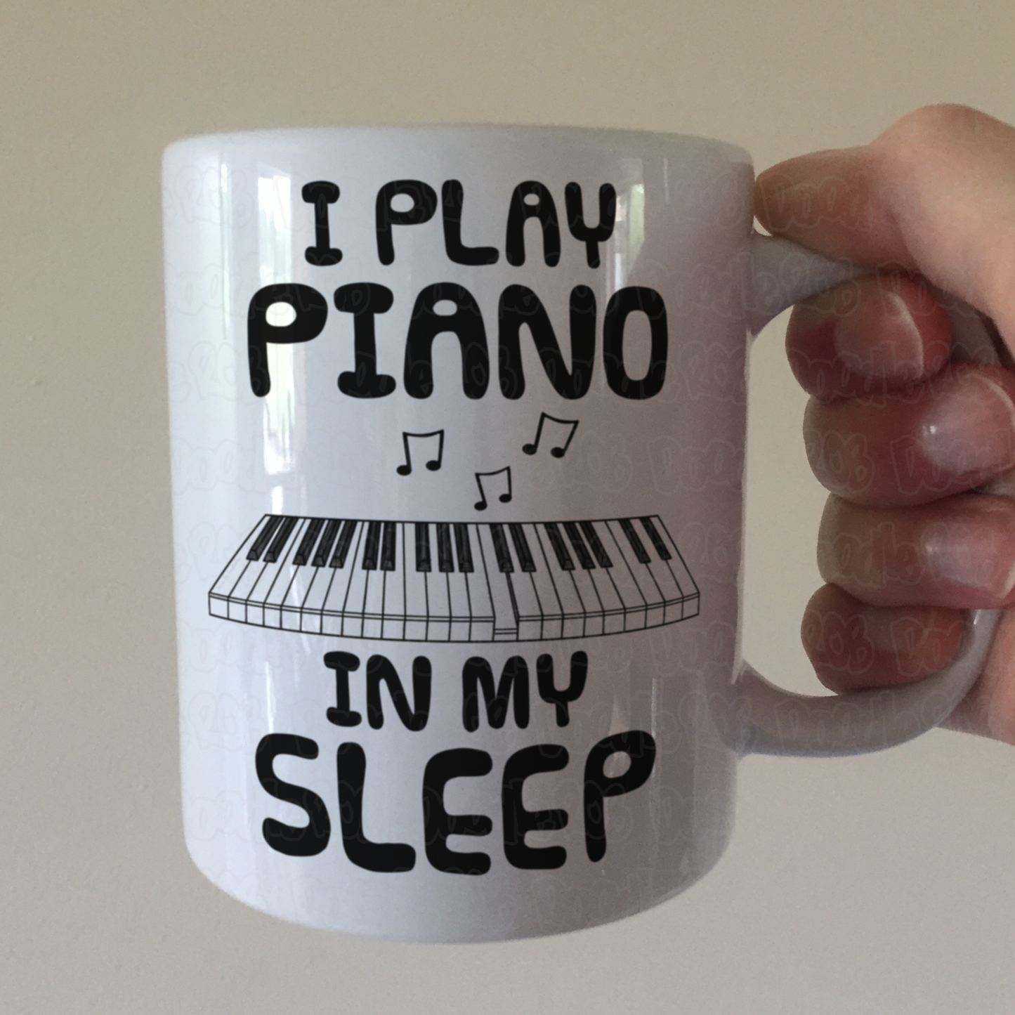 Funny Piano Mug - I Play Piano In My Sleep - Pianist Musician Gift