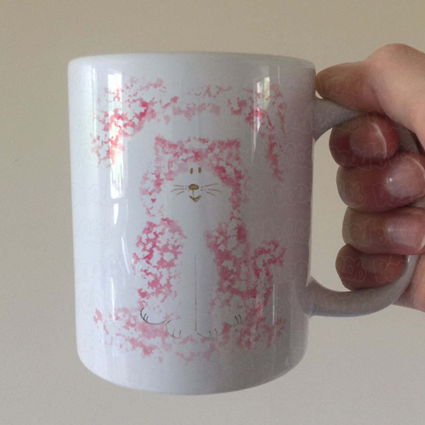 Floral Cat Mug - Cherry Blossom Cat Gift For Her