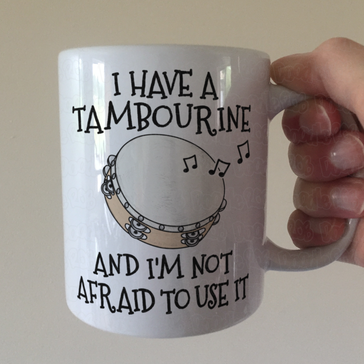Church Tambourine Mug - Worship Drummer - Funny Christian Gift
