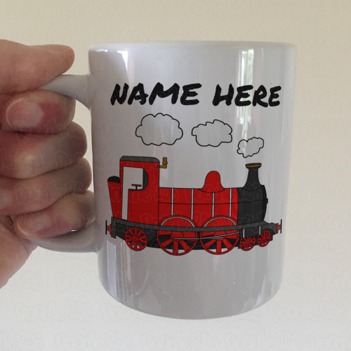 Steam Train Personalised Mug (Red) - Custom Train Mug - Railway Enthusiast Gift