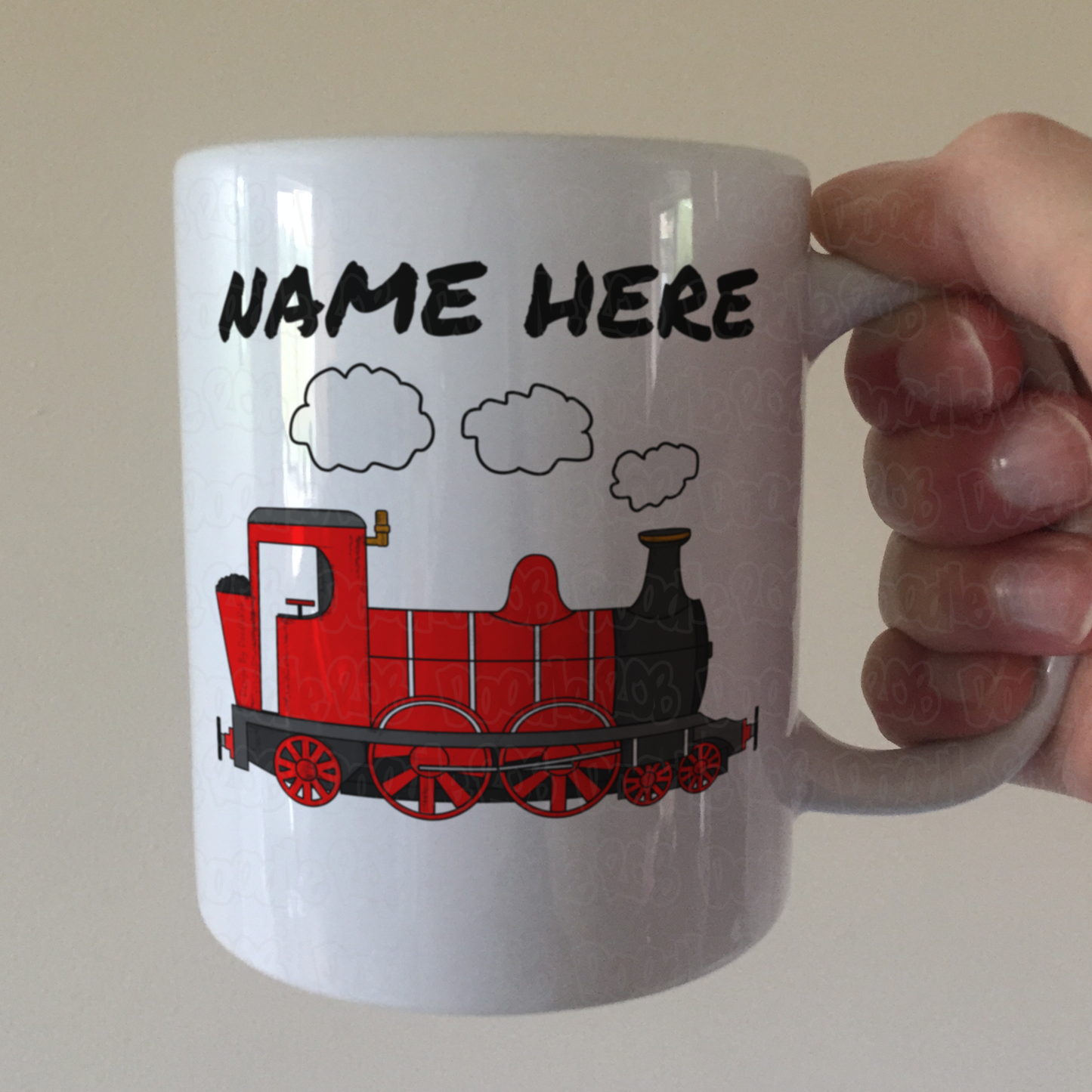 Steam Train Personalised Mug (Red) - Custom Train Mug - Railway Enthusiast Gift