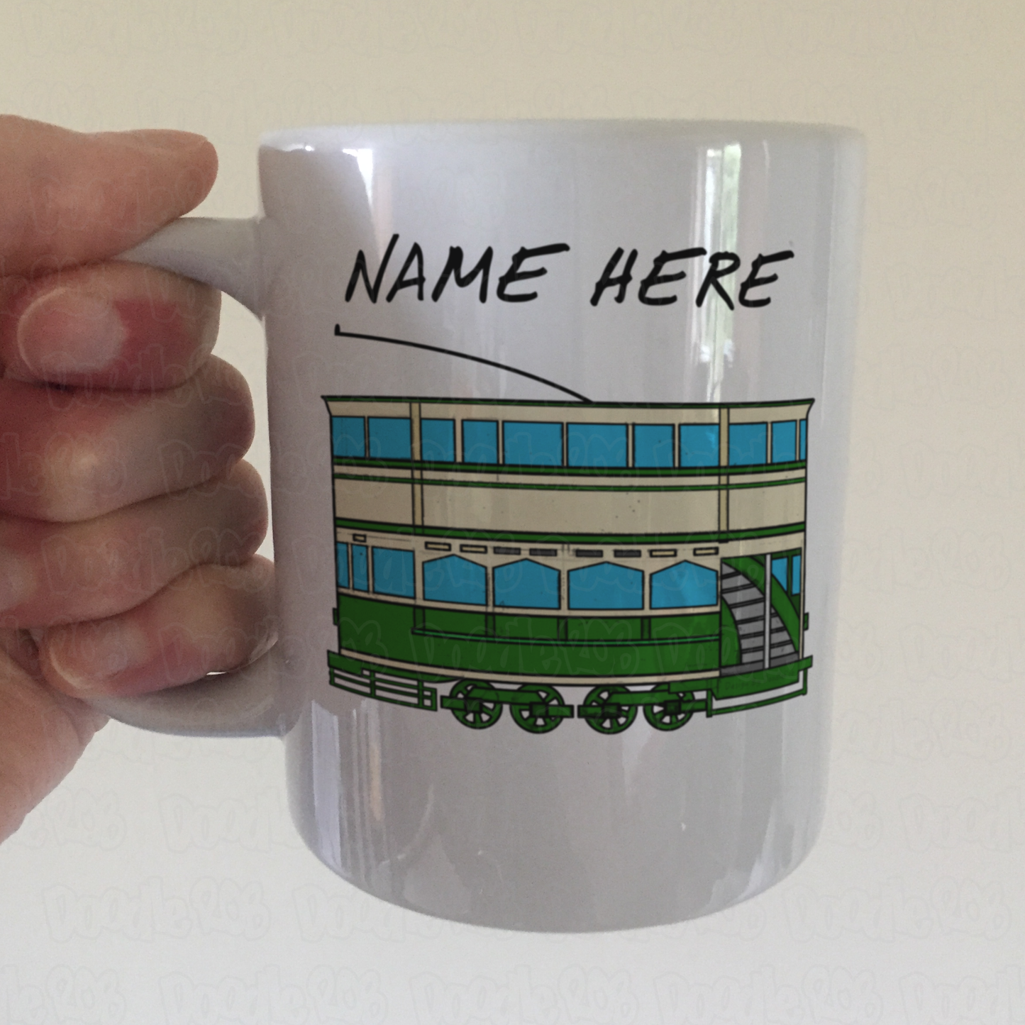 Tram Personalised Mug - Custom Gift For Rail Enthusiast - Vintage Tram Mug