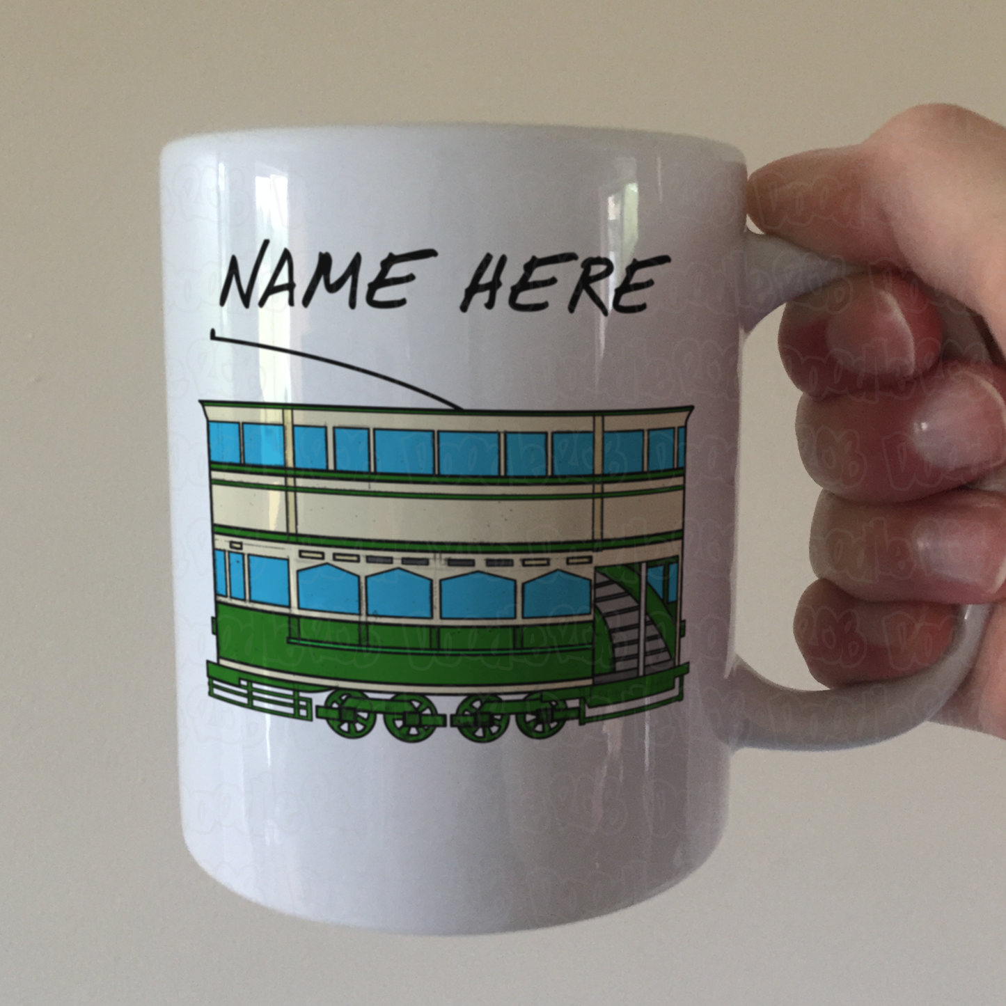 Tram Personalised Mug - Custom Gift For Rail Enthusiast - Vintage Tram Mug