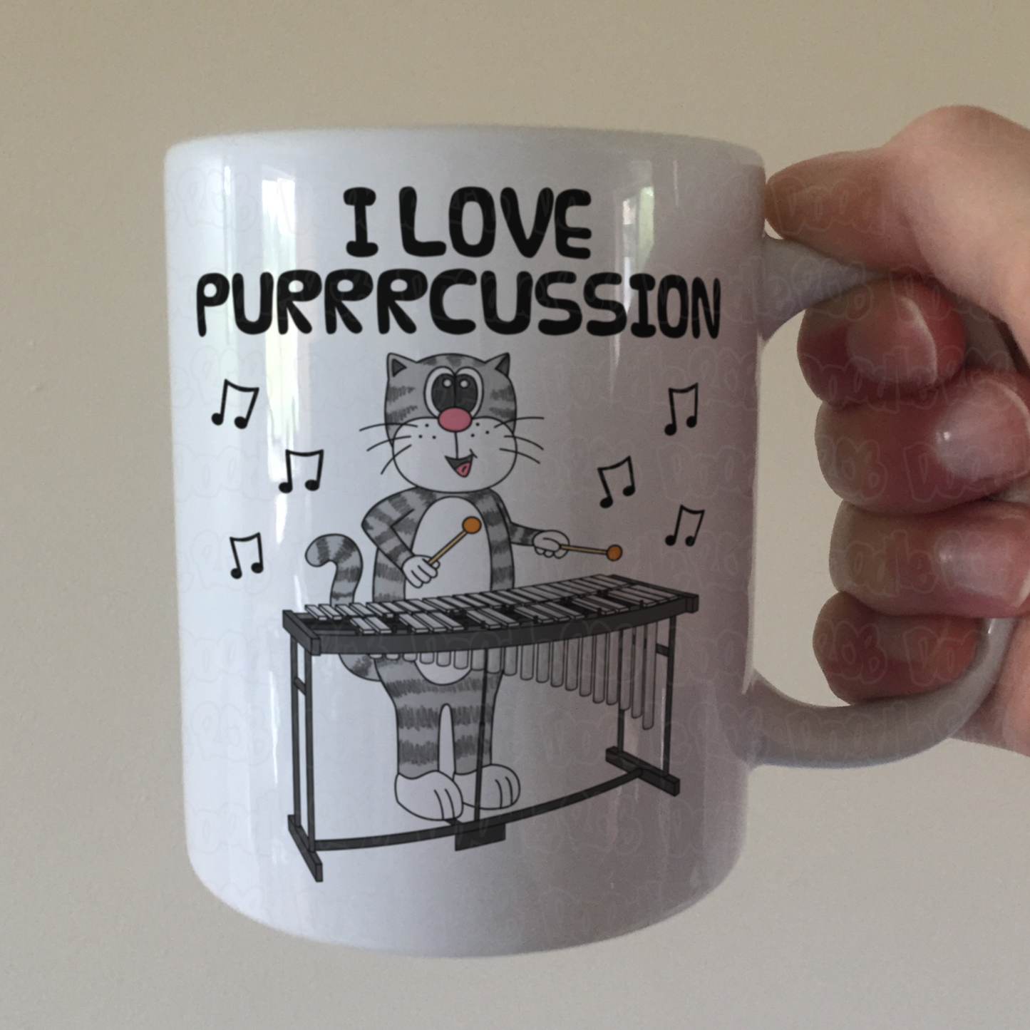 Funny Vibraphone Mug - Cat Playing Vibraphone - Percussion Teacher Mug - Orchestral Musician Gift