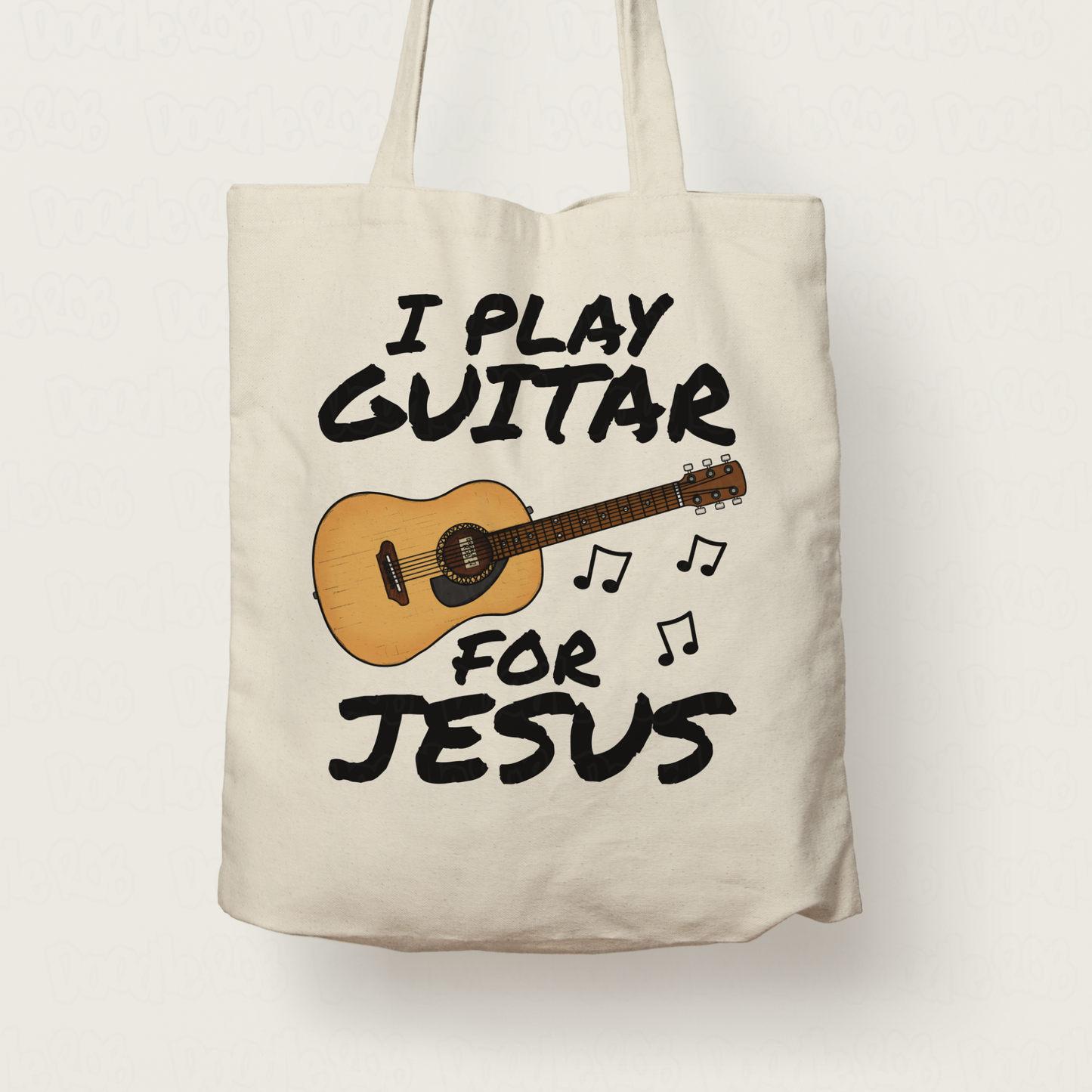 Christian Guitarist Tote Bag - I Play Guitar For Jesus - Church Guitarist Gift