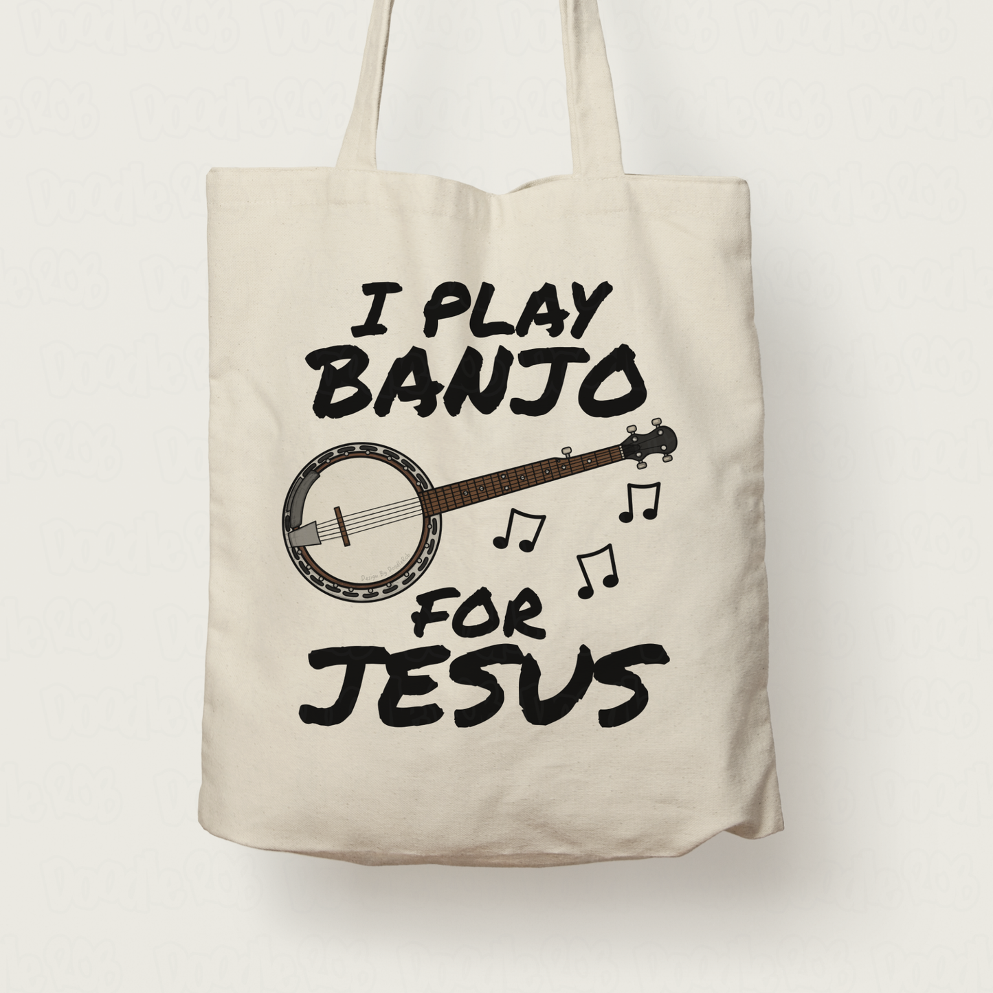 Christian Banjo Tote Bag - I Play Banjo For Jesus - Banjoist Gift - Church Banjo Player