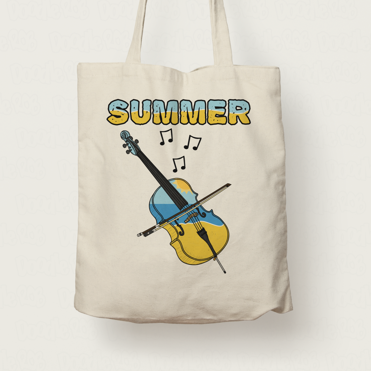 Cello Summer Tote Bag - Gift For Cellist - String Musician Gift - Summer Musician Tote Bag