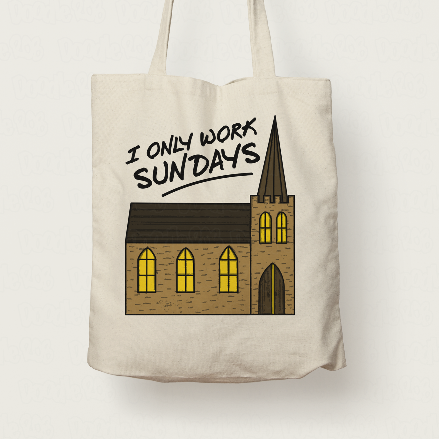 Church Minister Tote Bag - I Only Work Sundays - Funny Gift For Vicar - Church Priest Gift