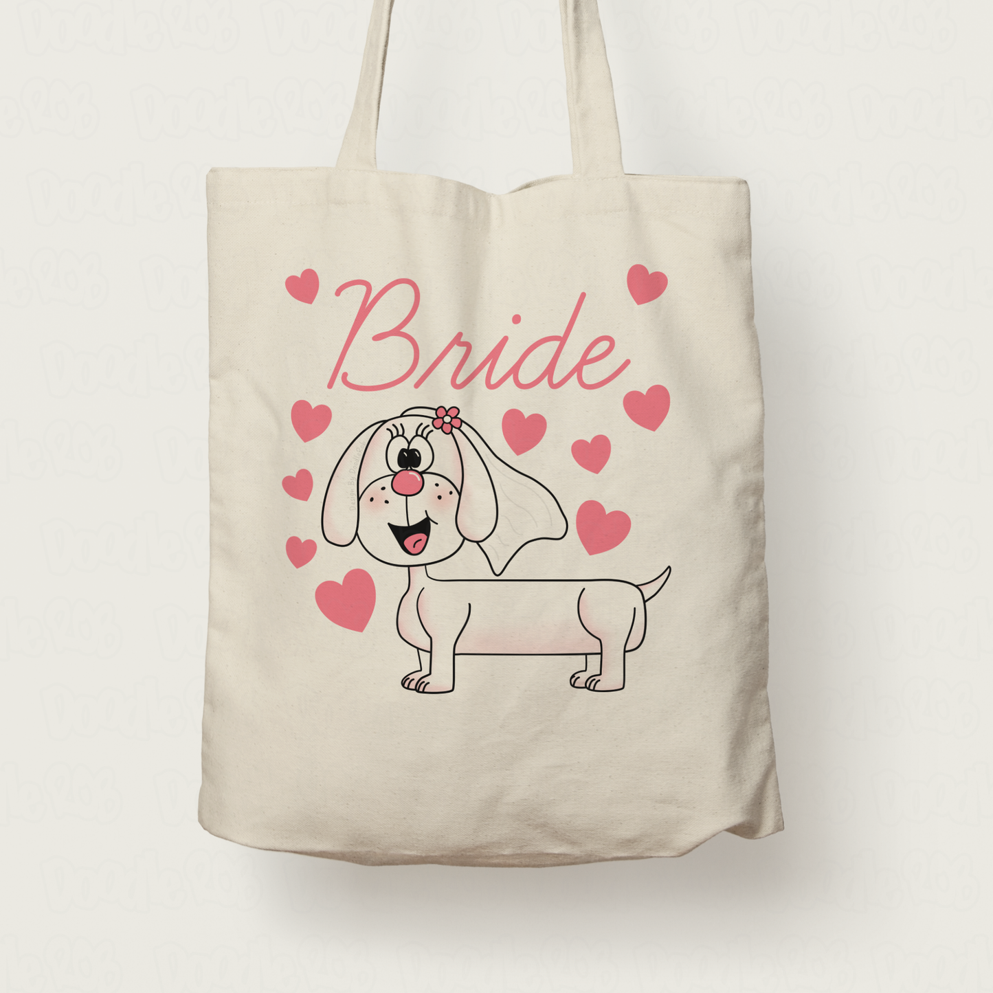 Dachshund Bride Tote Bag - Bridal Gift For Dog Lover - Cute Hen Party Gift For Bride