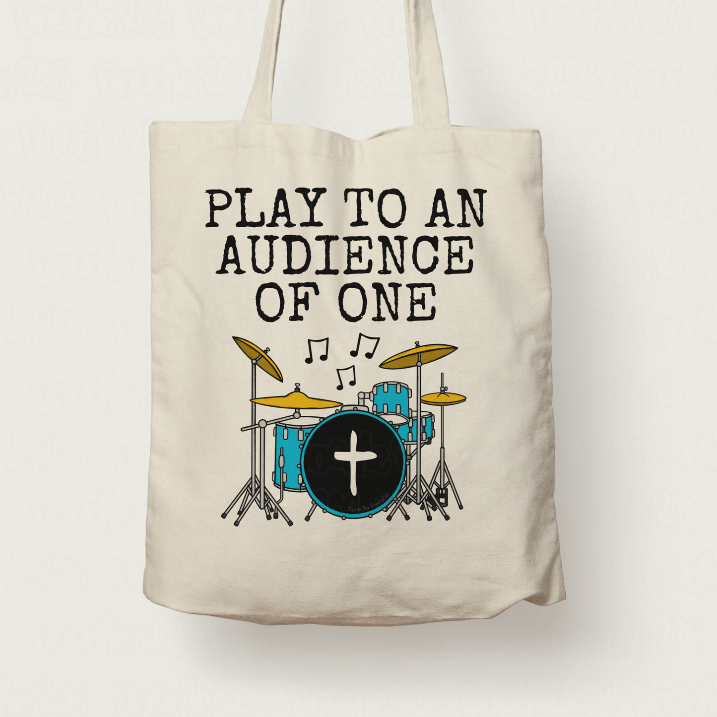 Church Drummer Tote Bag - I Play To An Audience Of One - Christian Musician Gift