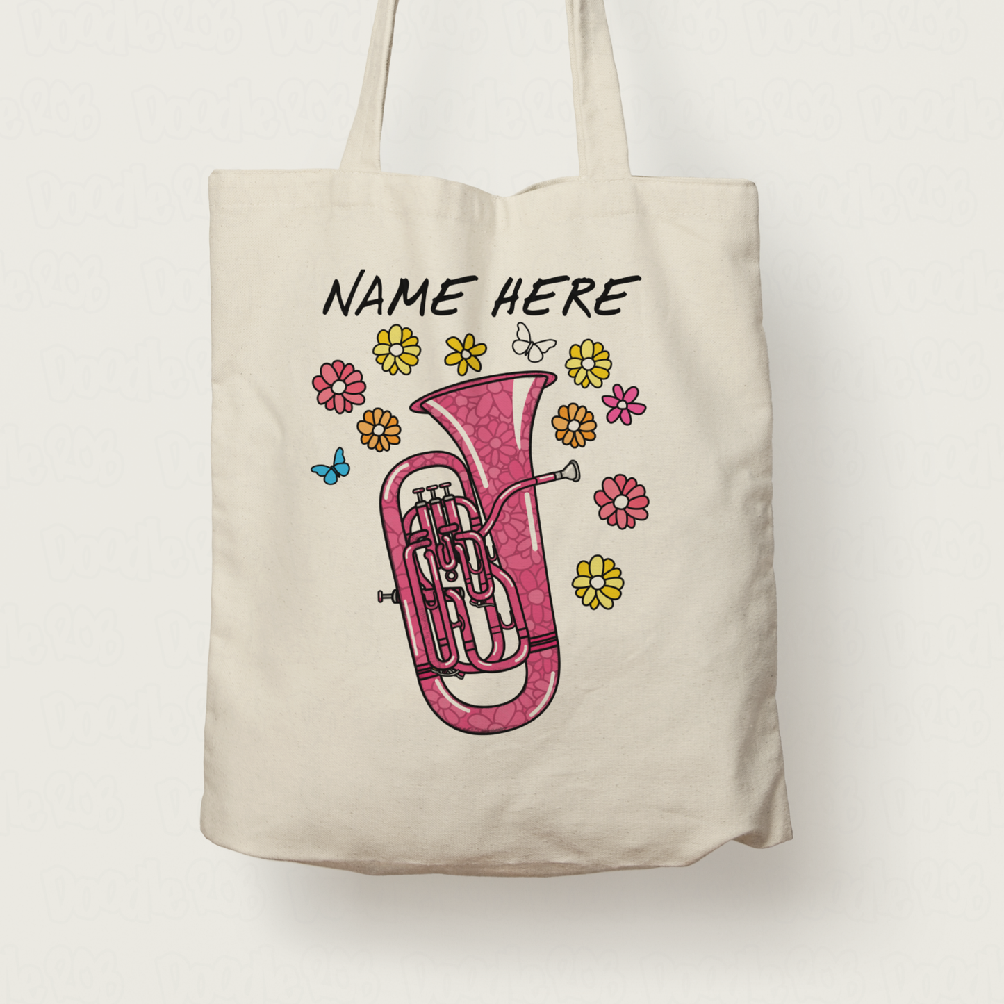 Floral Euphonium Tote Bag - Euphoniumist Custom Gift - Personalised Brass Musician Gift