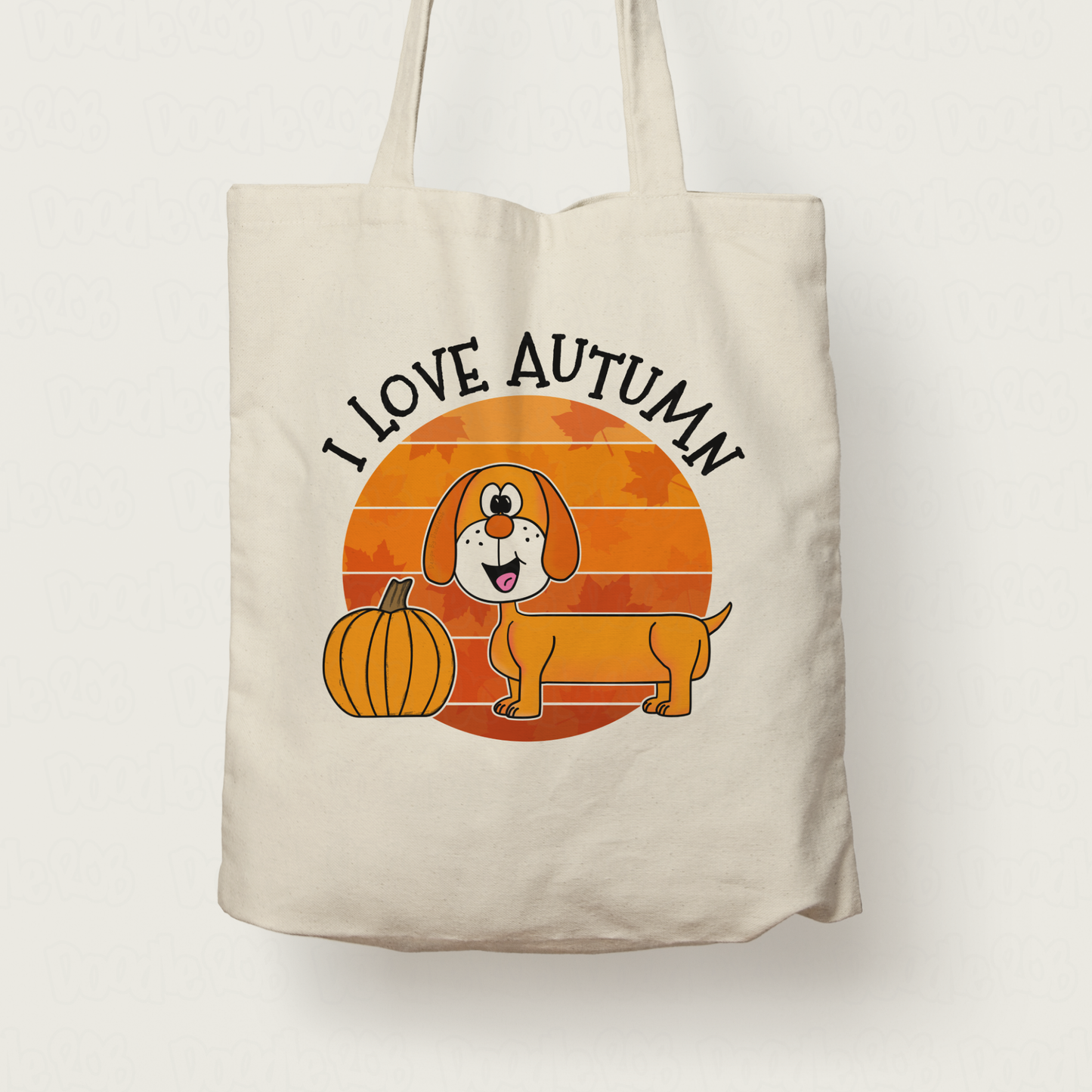 Autumn Dachshund Tote Bag - I Love Autumn - Halloween Alternative Gift