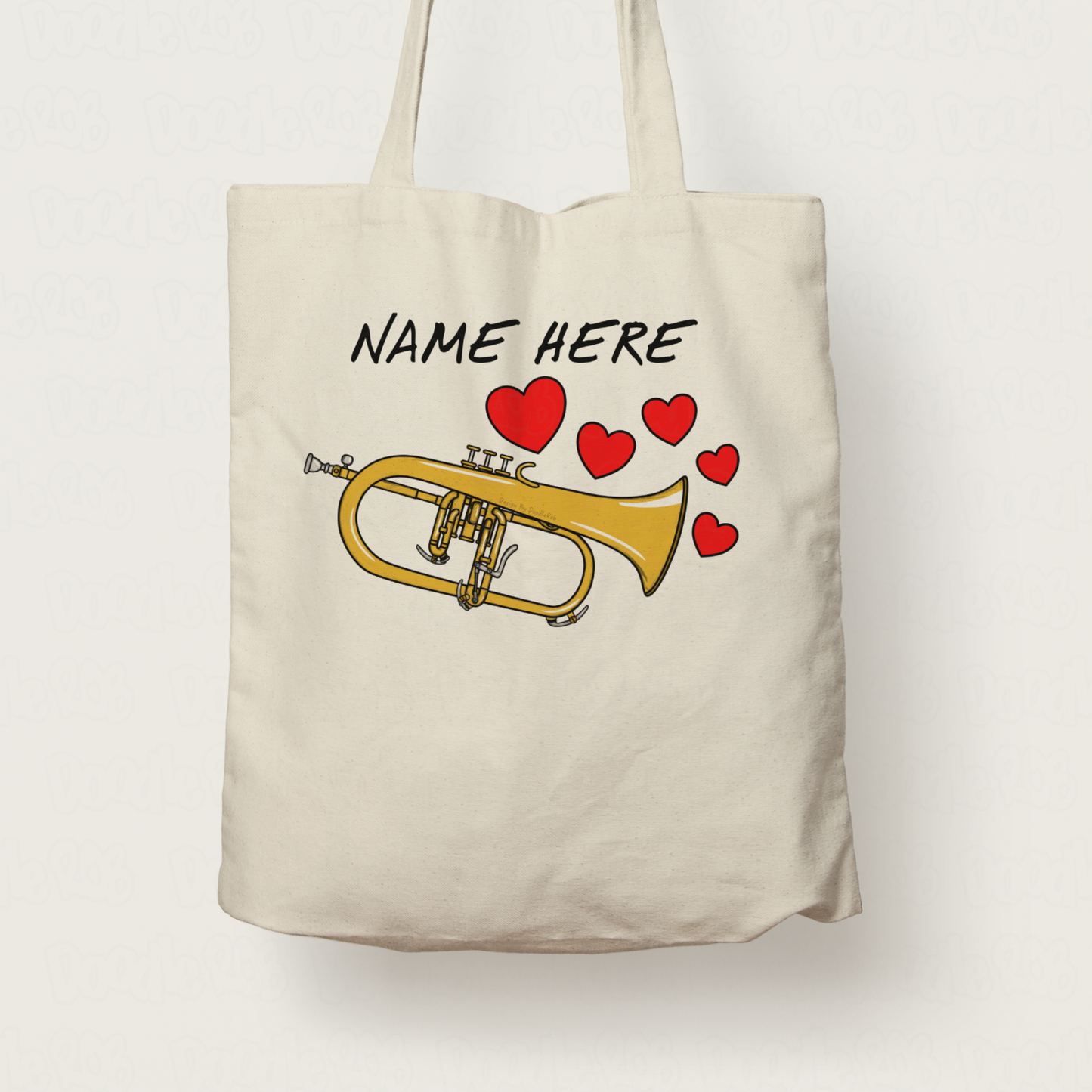 Flugelhorn Personalised Tote Bag - Horn Teacher Gift - Brass Musician Valentines Gift