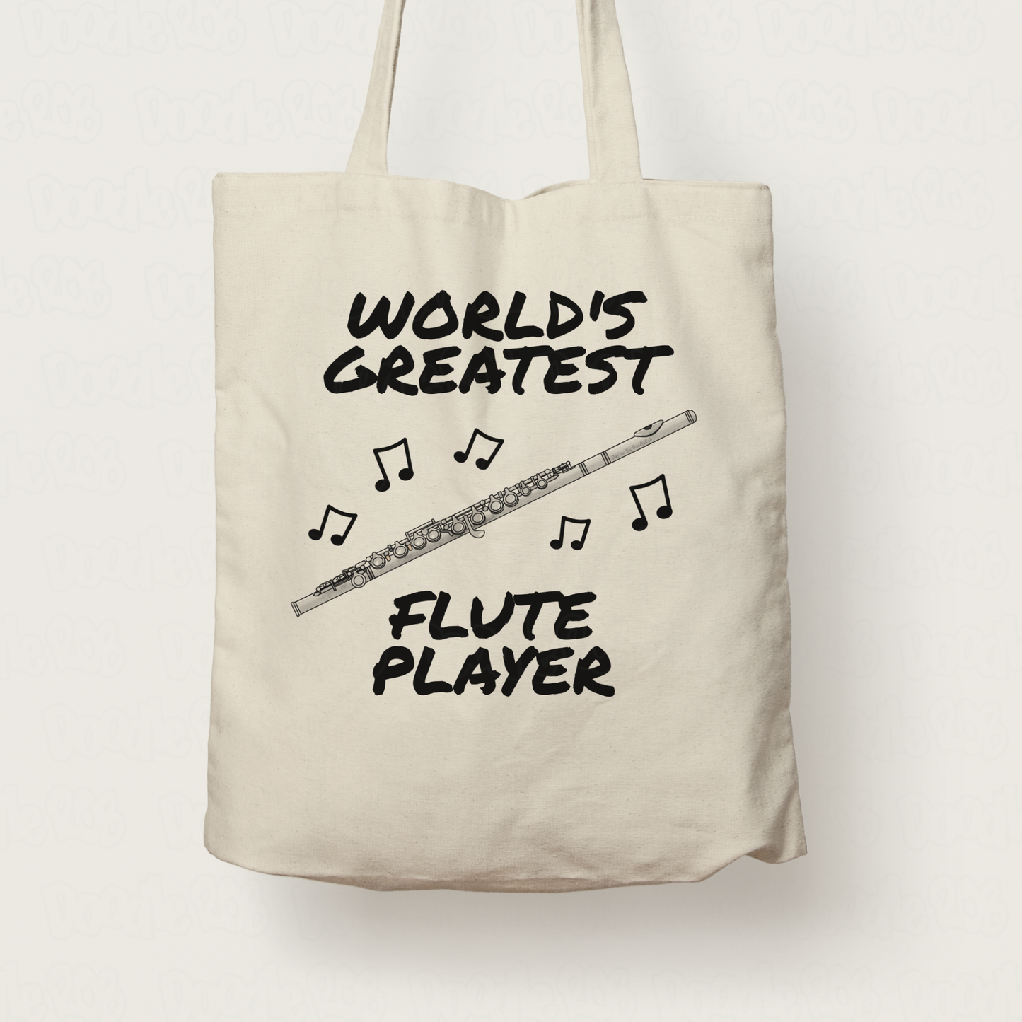 Flute Tote Bag - World's Greatest Flute Player - Gift For Flautist