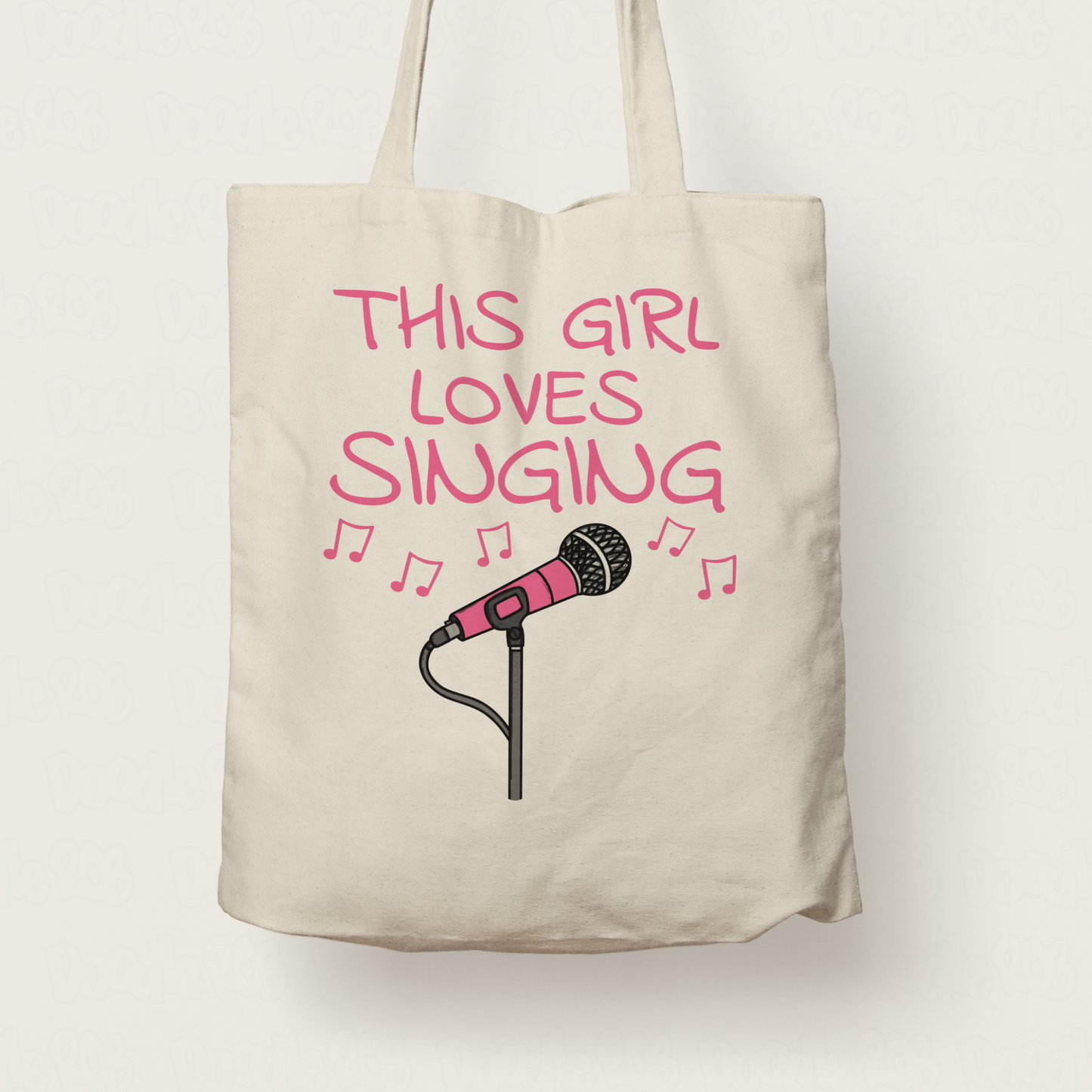 Girl Singer Tote Bag - This Girl Loves Singing - Singing Teacher Gift - Female Vocalist Tote Bag