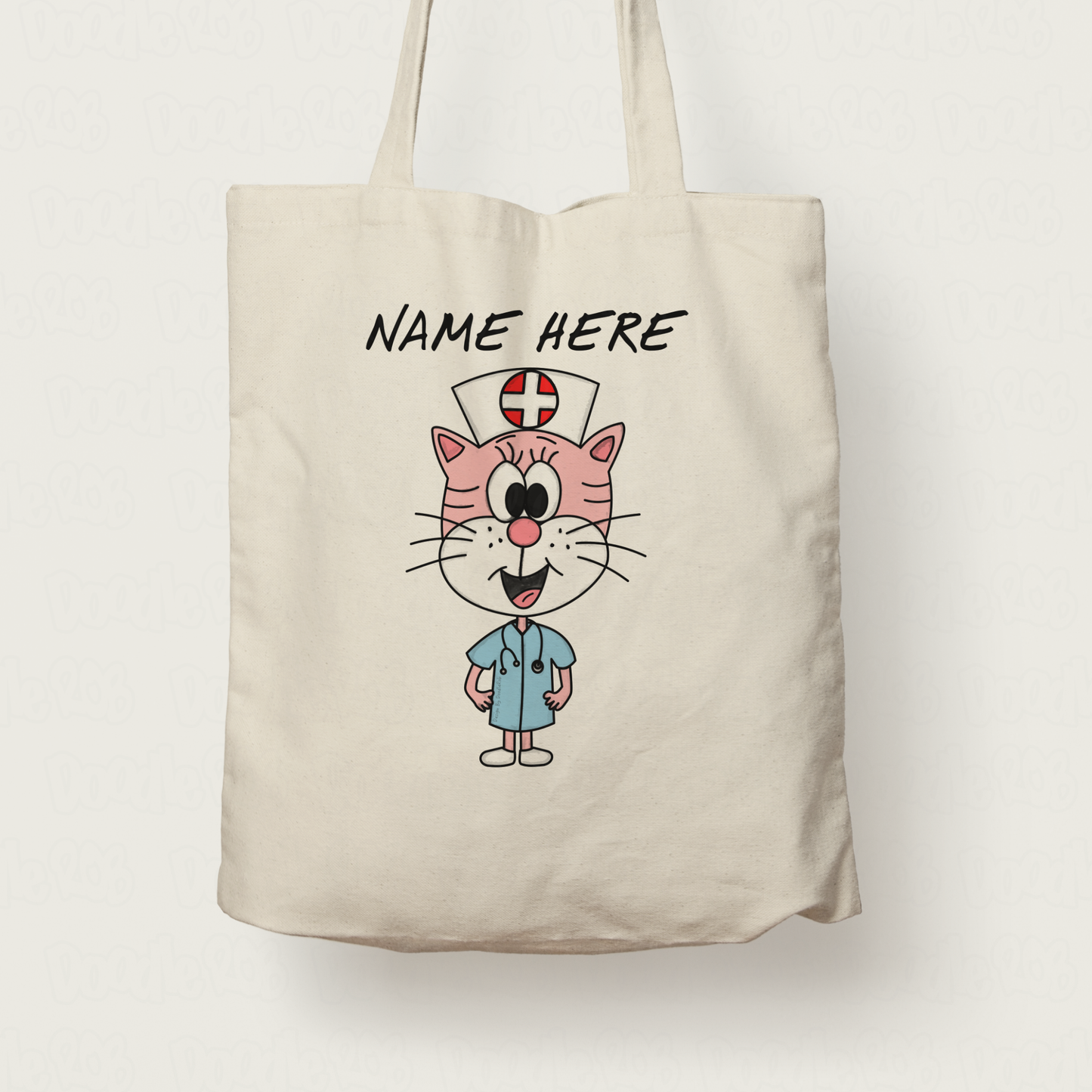 Cat Nurse Personalised Tote Bag - Custom Gift For Nurse - Cat Gift For Vet