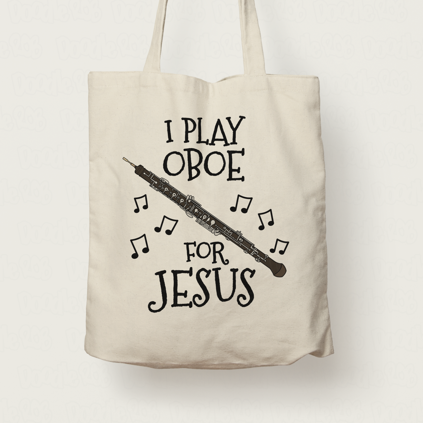 Christian Oboe Tote Bag - I Play Oboe For Jesus - Gift For Church Oboist