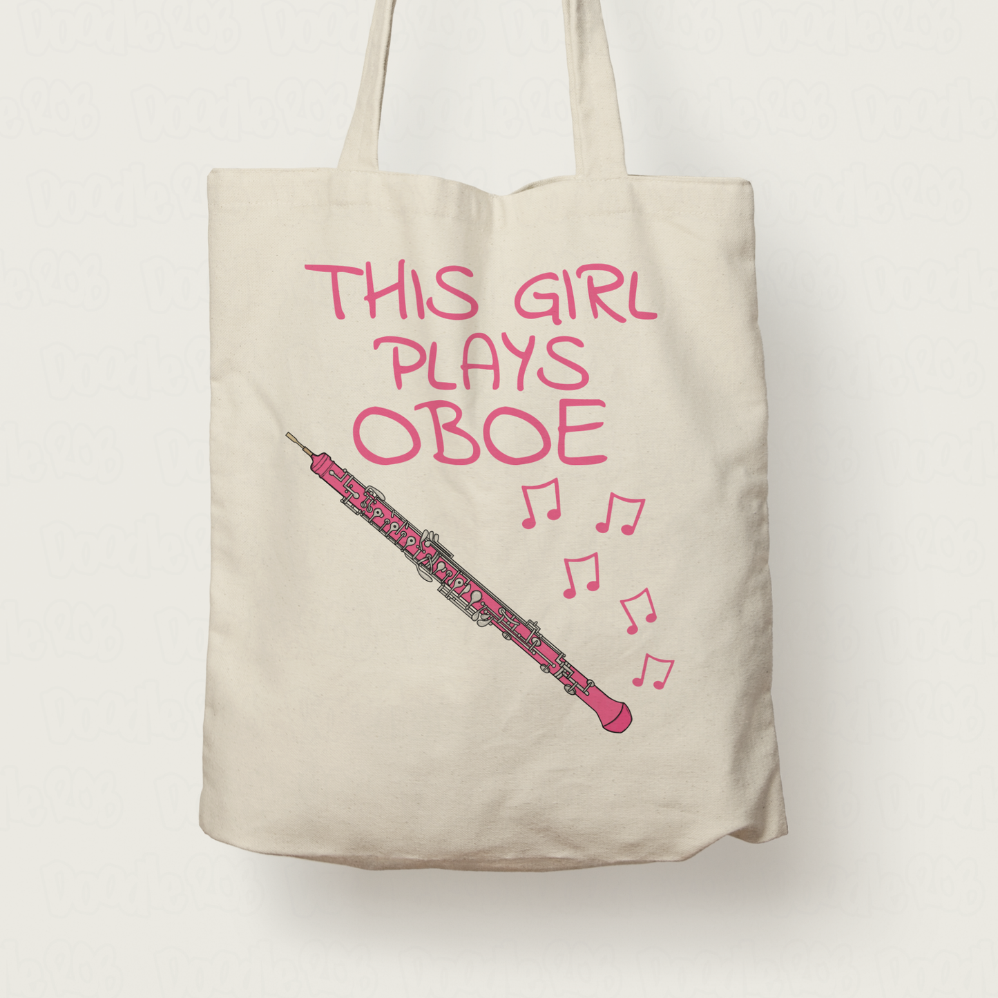Girl's Oboe Tote Bag - This Girl Plays Oboe - Female Oboist - Woodwind Musician Gift For Her