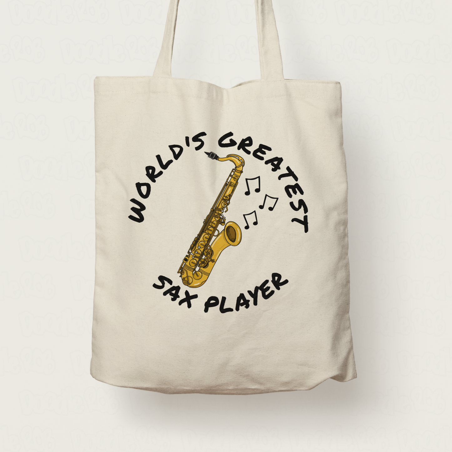 Saxophone Tote Bag - World's Greatest Sax Player - Saxophonist Gift